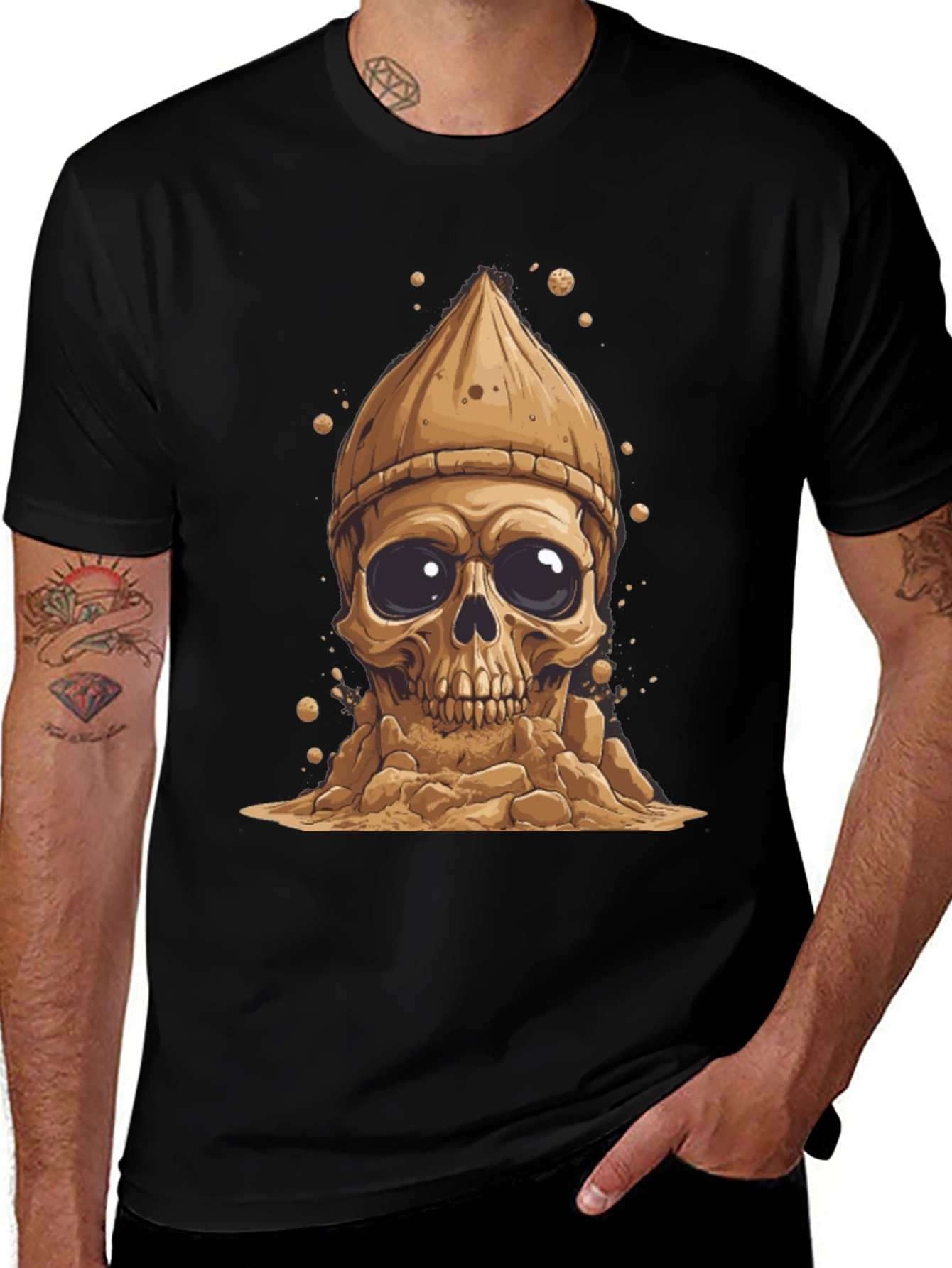 Variant 25 of Skull with Beanie Graphic T-Shirt
