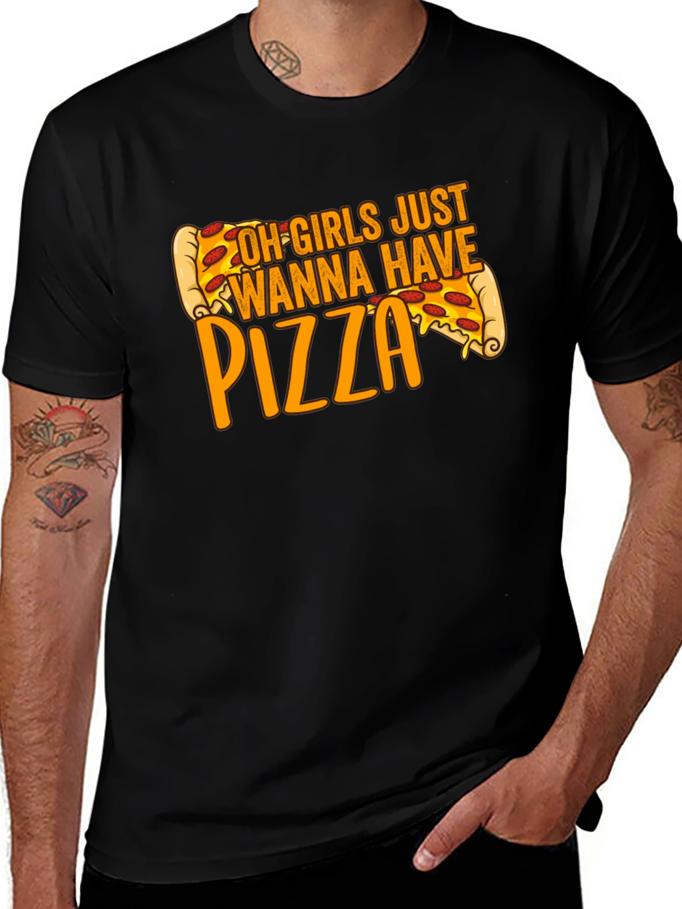 Variant 12 of Pizza Lover T-Shirt - Girls Just Wanna Have Pizza Graphic Tee