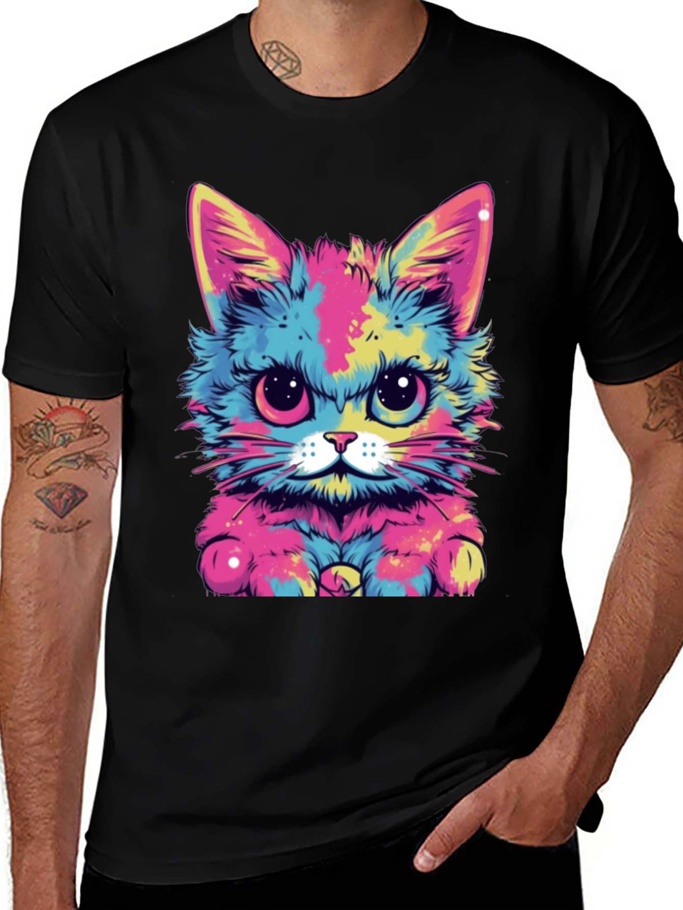Variant 21 of Colorful Cat Graphic T-Shirt