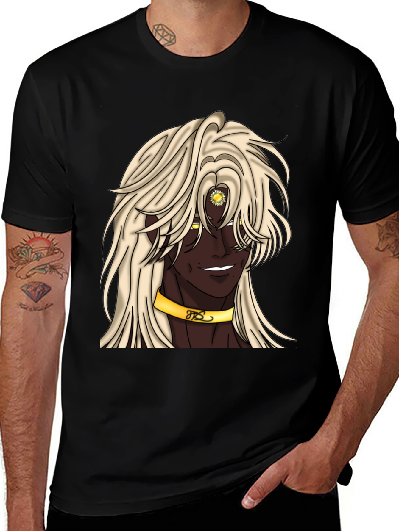 Variant 25 of Anime Character Graphic Tee - Black
