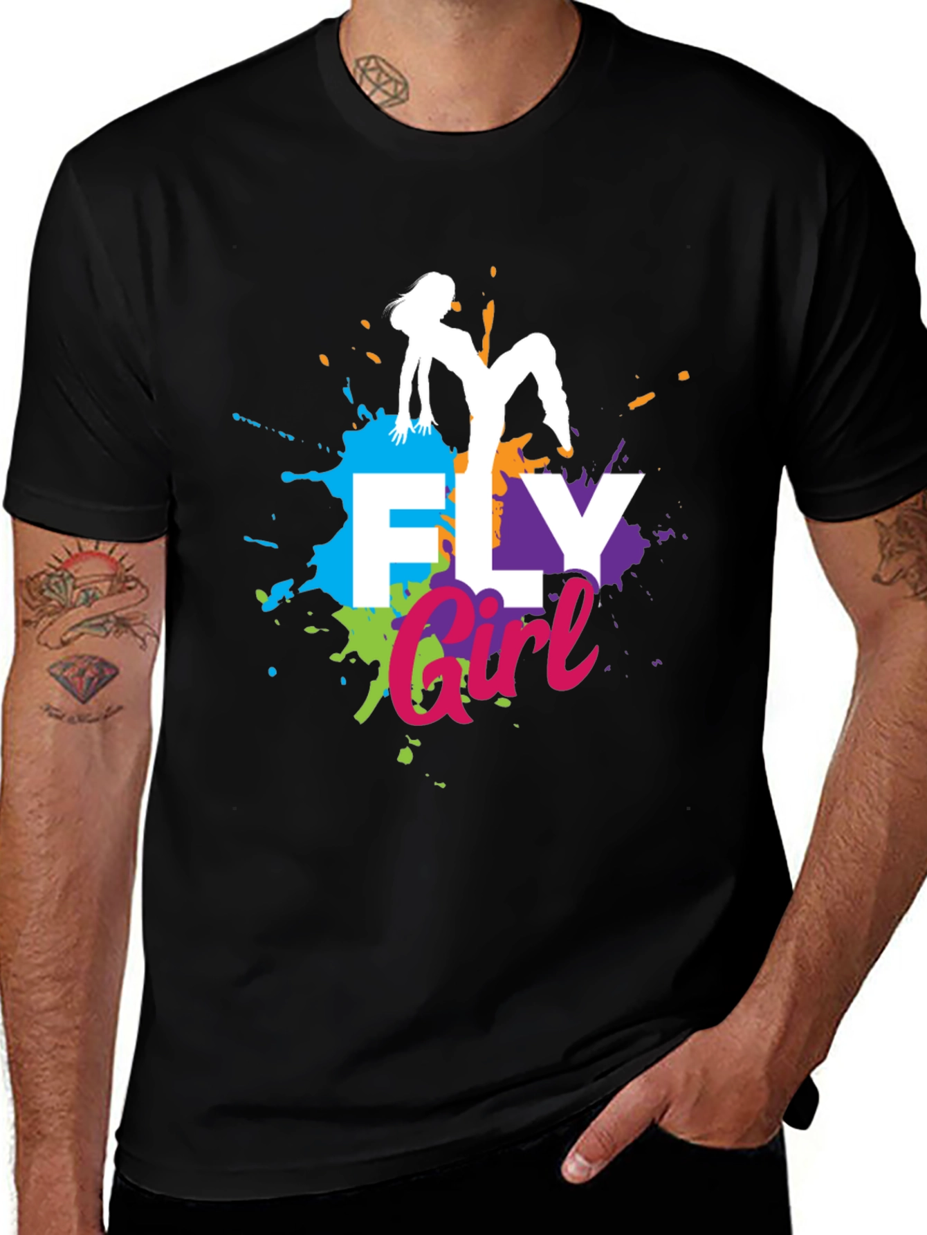 Variant 8 of Fly Girl Graphic T-Shirt - Black Unisex Tee