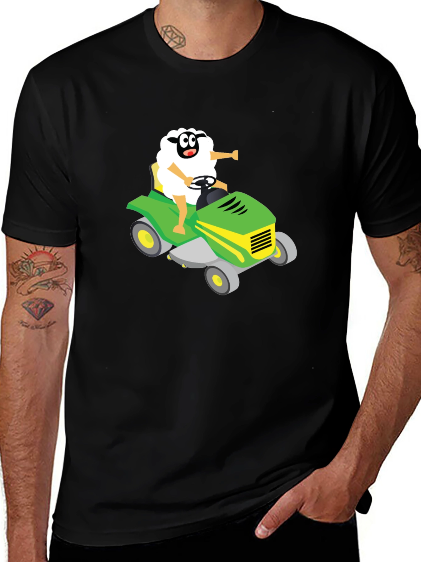 Variant 26 of Sheep Riding Lawnmower T-Shirt
