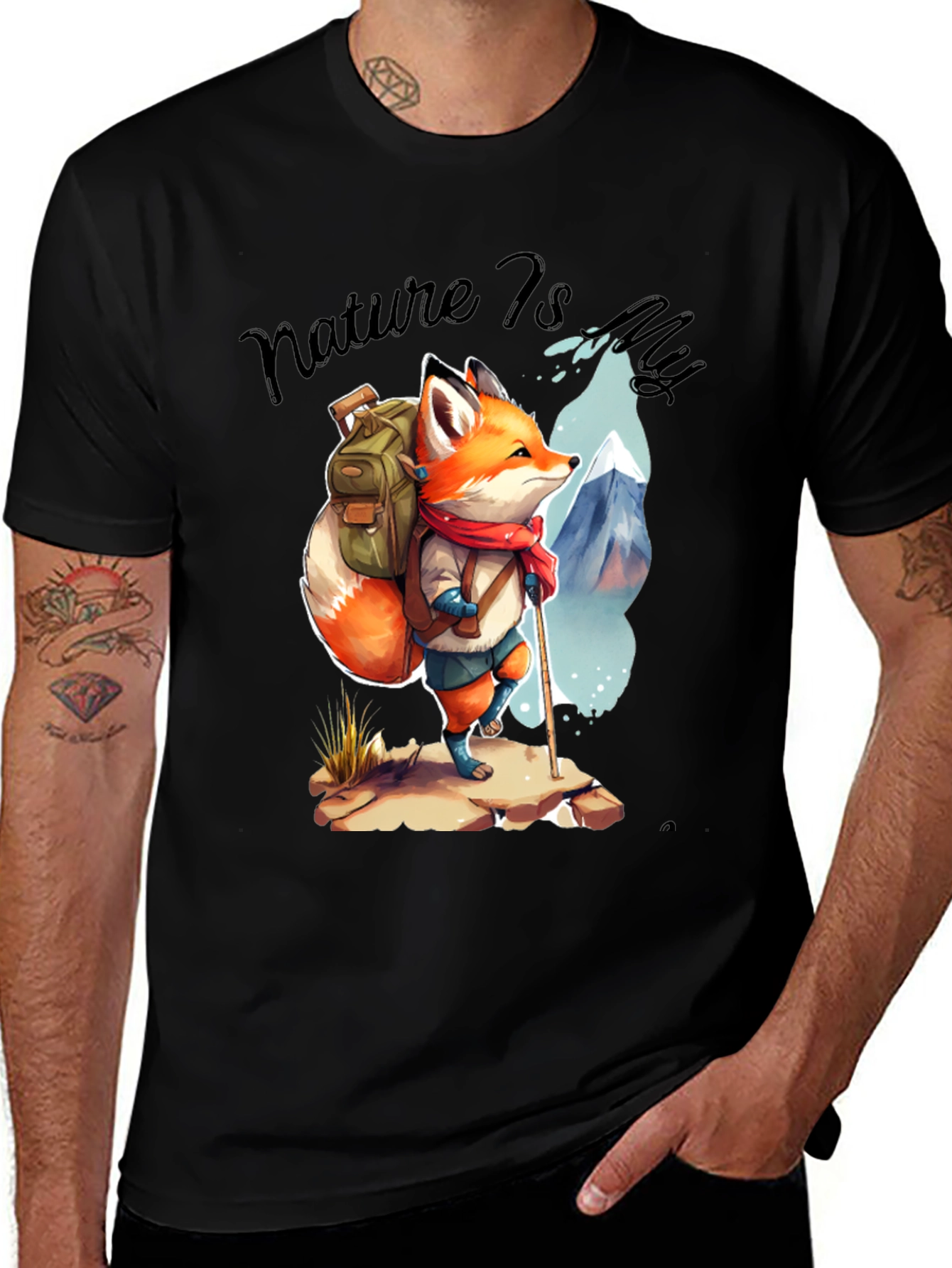 Variant 28 of Nature Hiking Fox Graphic T-Shirt