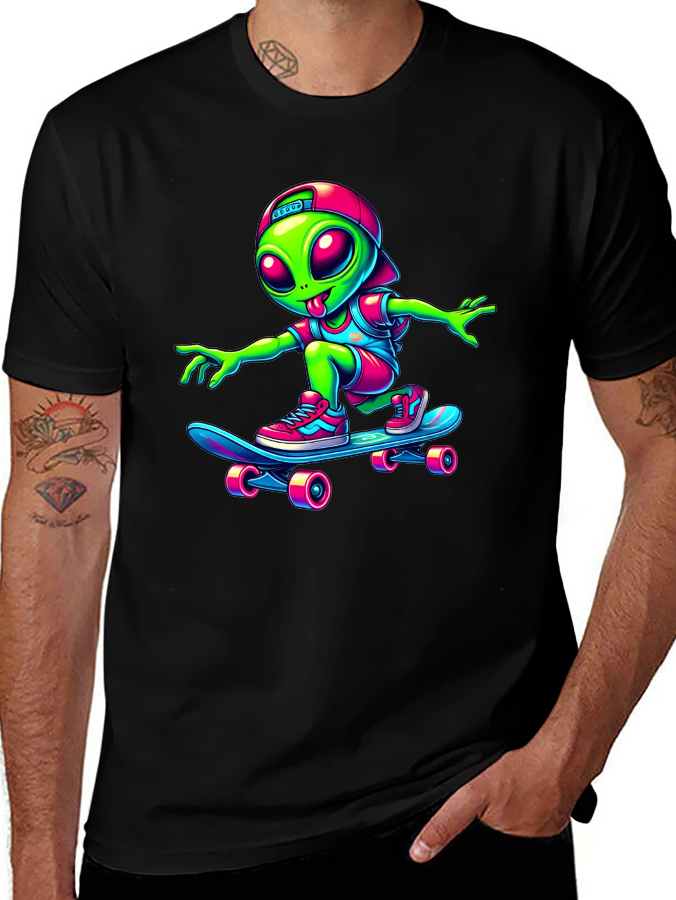 Variant 19 of Alien Skateboarder Graphic Tee