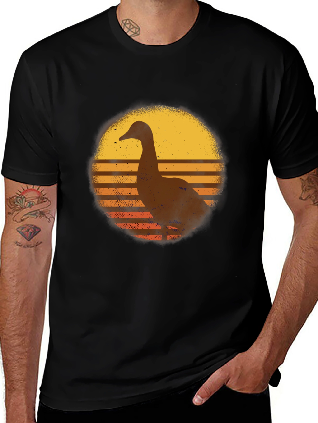 Variant 17 of Retro Goose Sunset Graphic T-Shirt