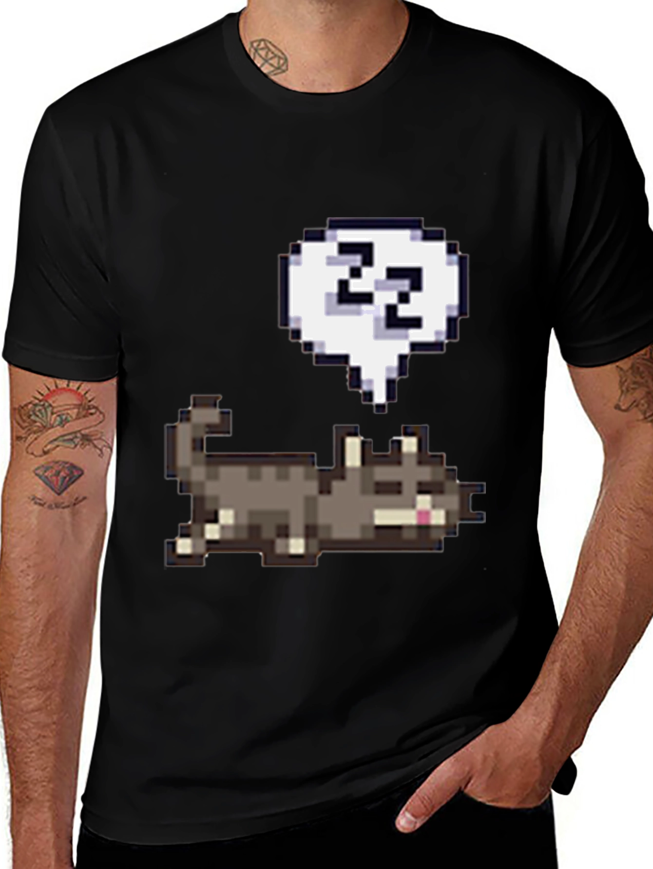 Variant 30 of Pixel Cat Sleep T-Shirt - Cute & Comfy