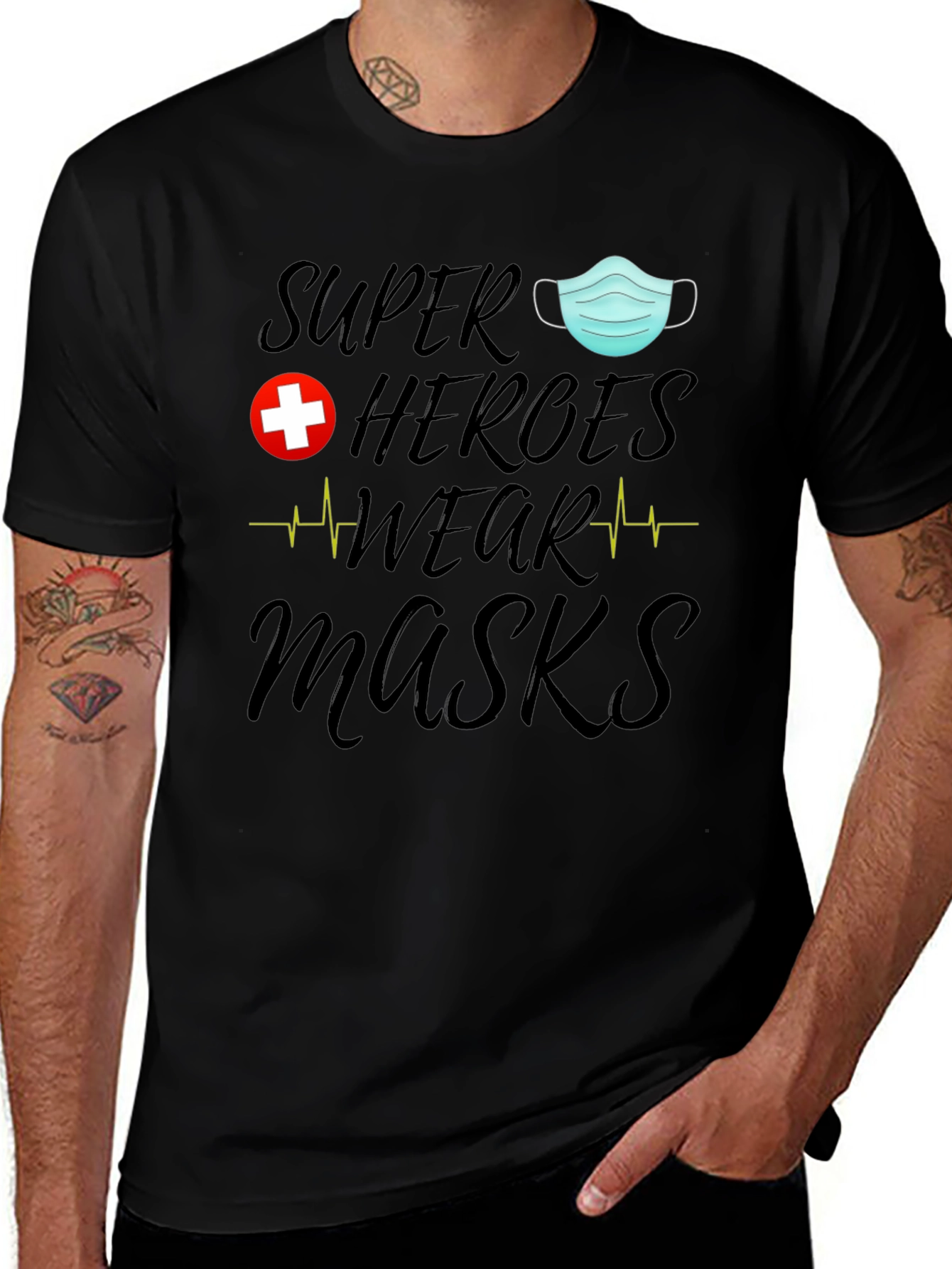 Super Heroes Wear Masks Graphic T-Shirt