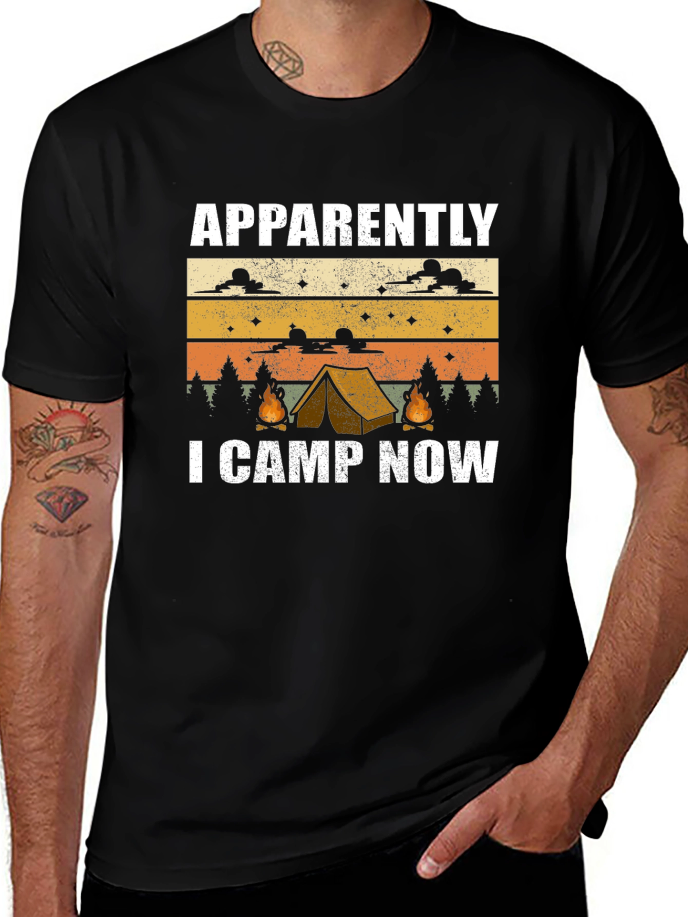 Variant 2 of Funny Camping T-Shirt: "Apparently I Camp Now"