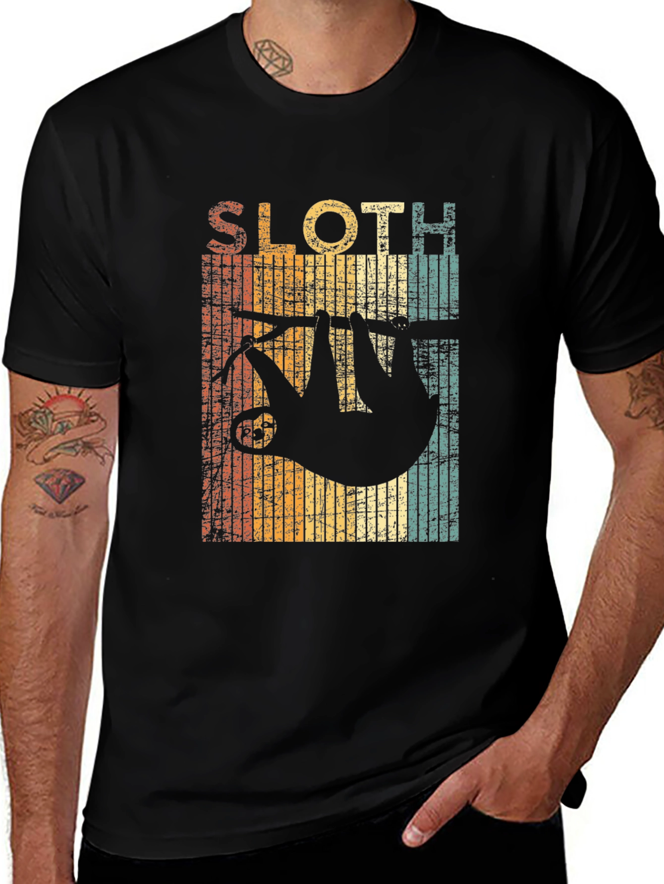 Variant 22 of Retro Sloth Graphic T-Shirt - Relaxed Style