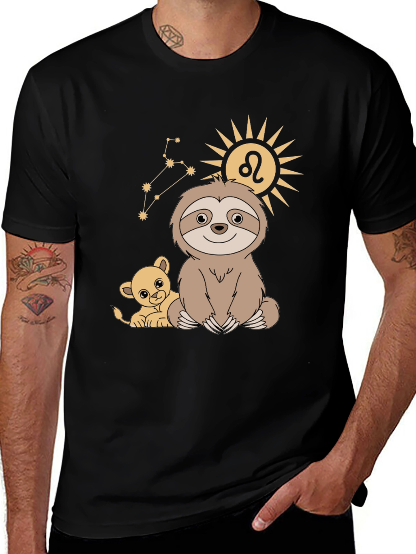 Variant 6 of Leo Zodiac Sloth & Cub T-Shirt