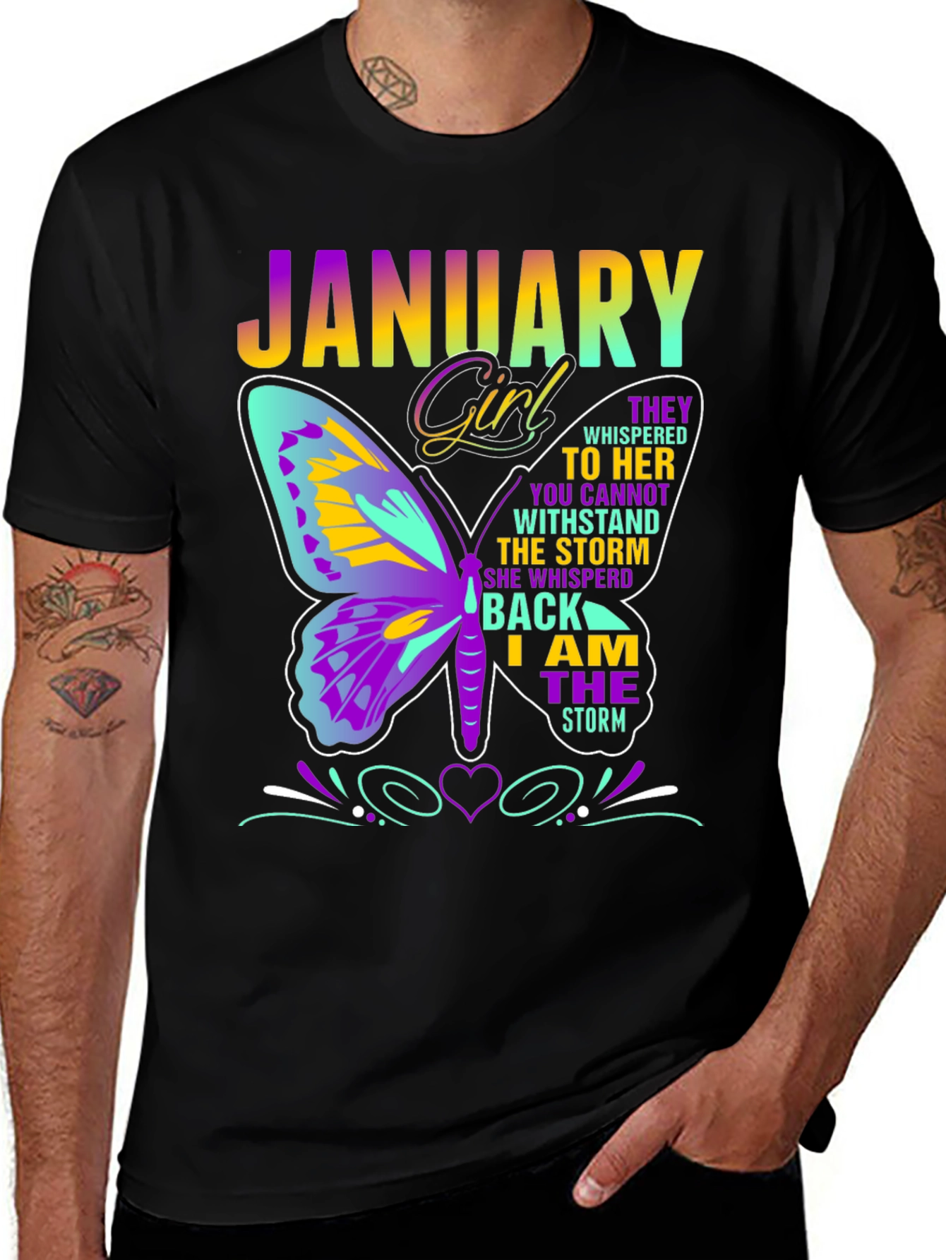 January Girl Butterfly T-Shirt - I Am The Storm Tee