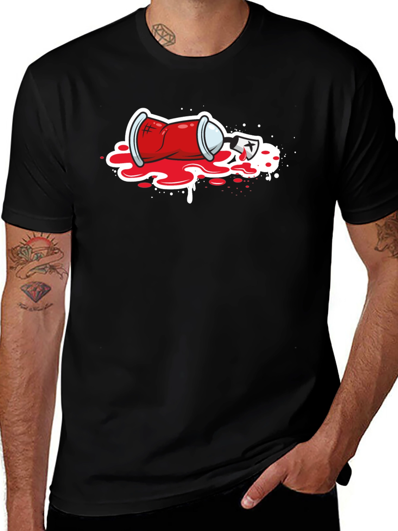 Variant 3 of Cartoon Spray Can Tee - Graphic Print Shirt