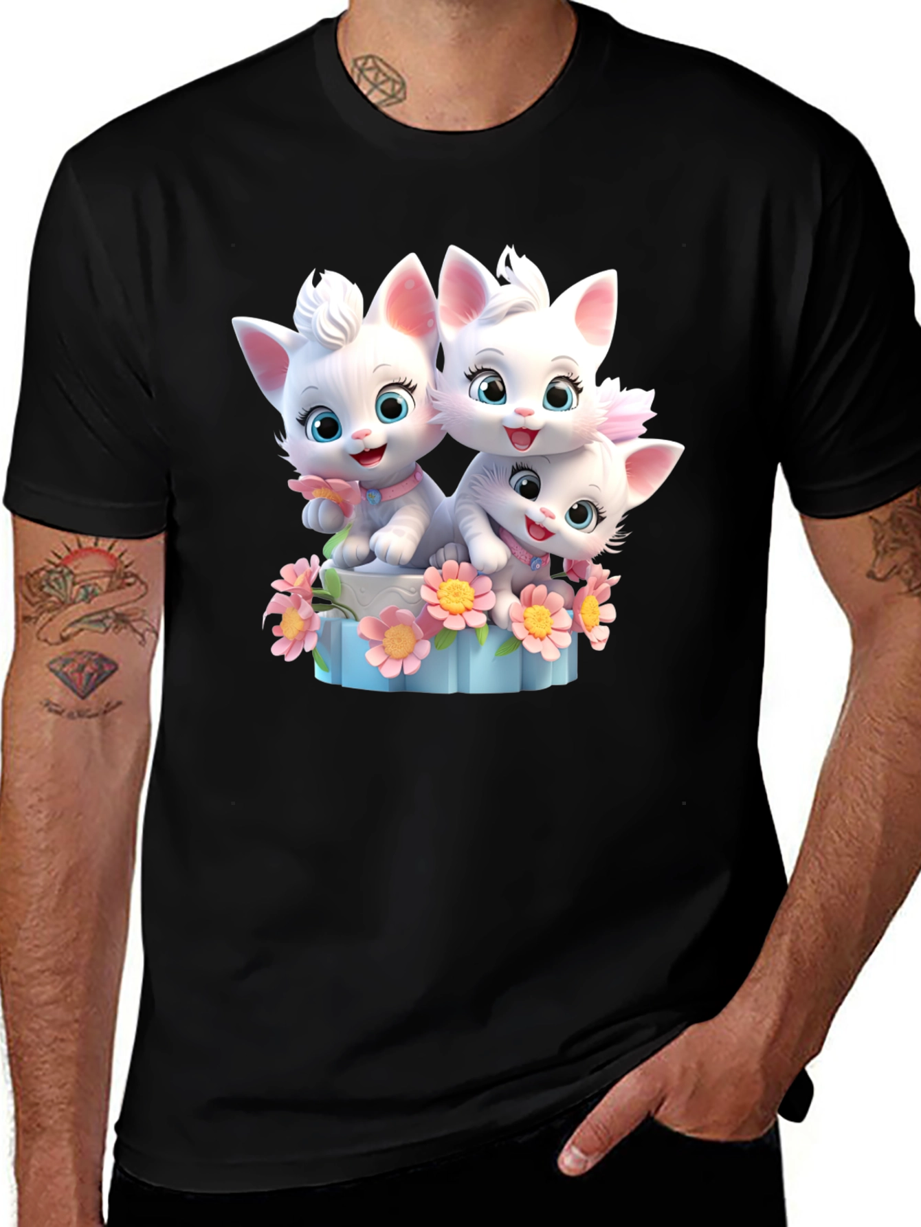 Variant 14 of Cute Cats Black T-Shirt