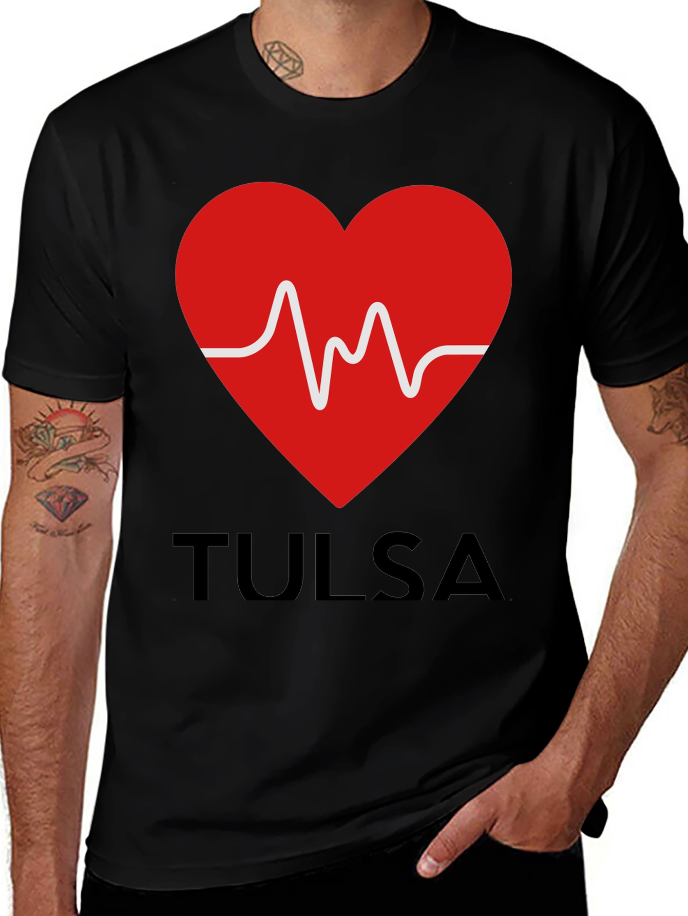Tulsa Heartbeat T-Shirt - Black