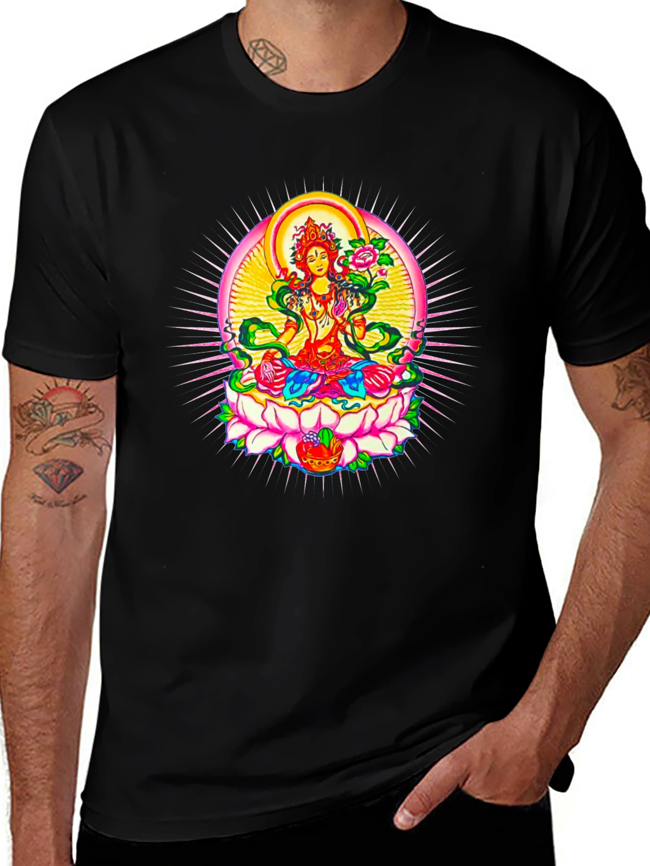 Variant 27 of Spiritual Goddess Graphic Black T-Shirt