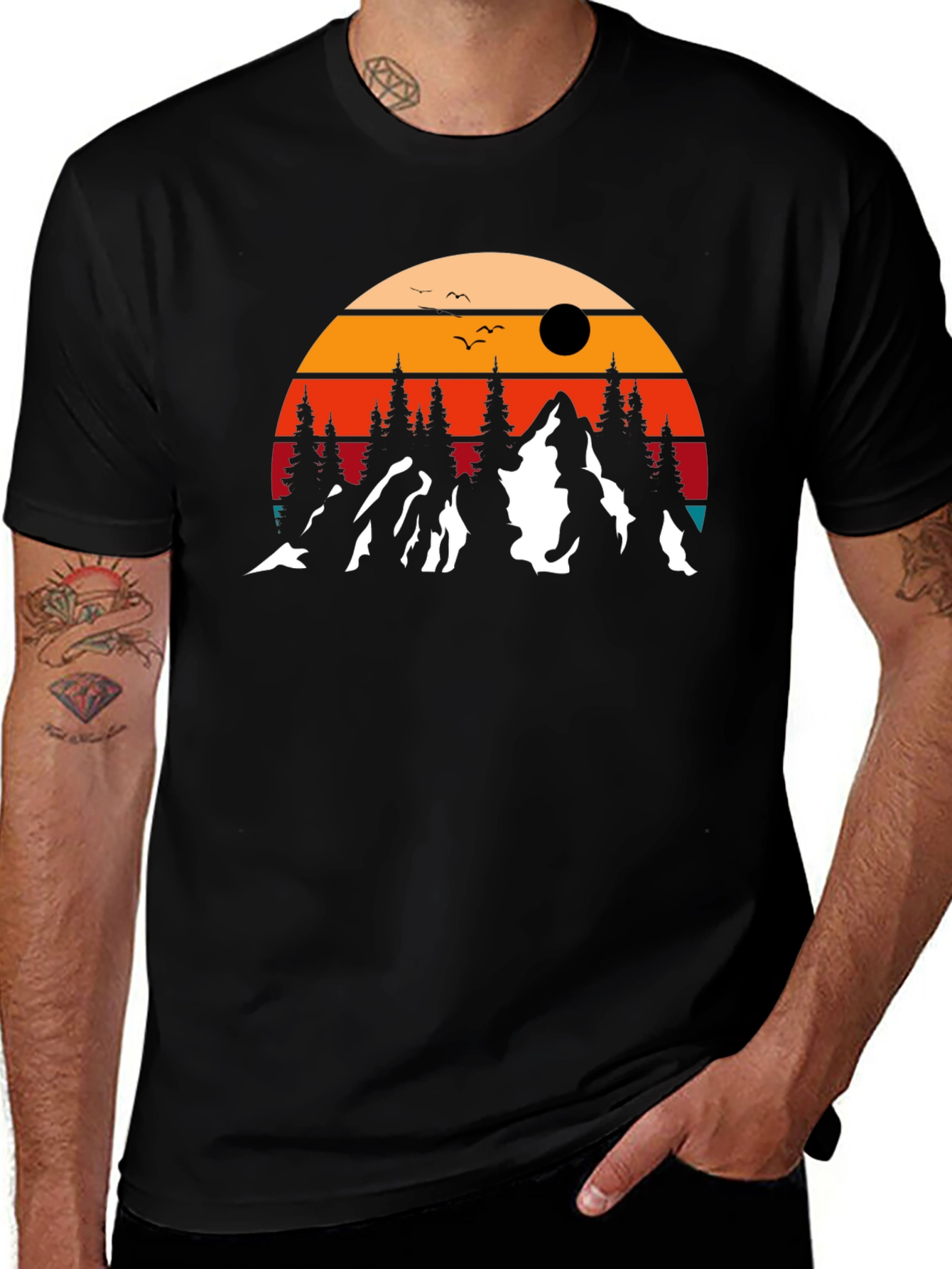 Variant 23 of Mountain Sunset Graphic Tee - Adventure Awaits!