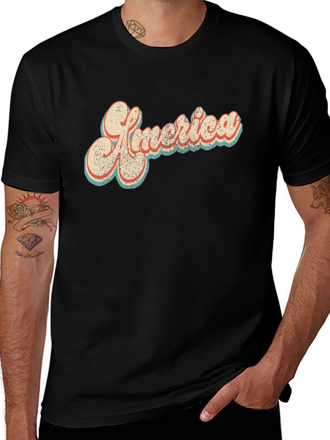 Retro America Graphic Tee - Vintage Style Cotton T-Shirt