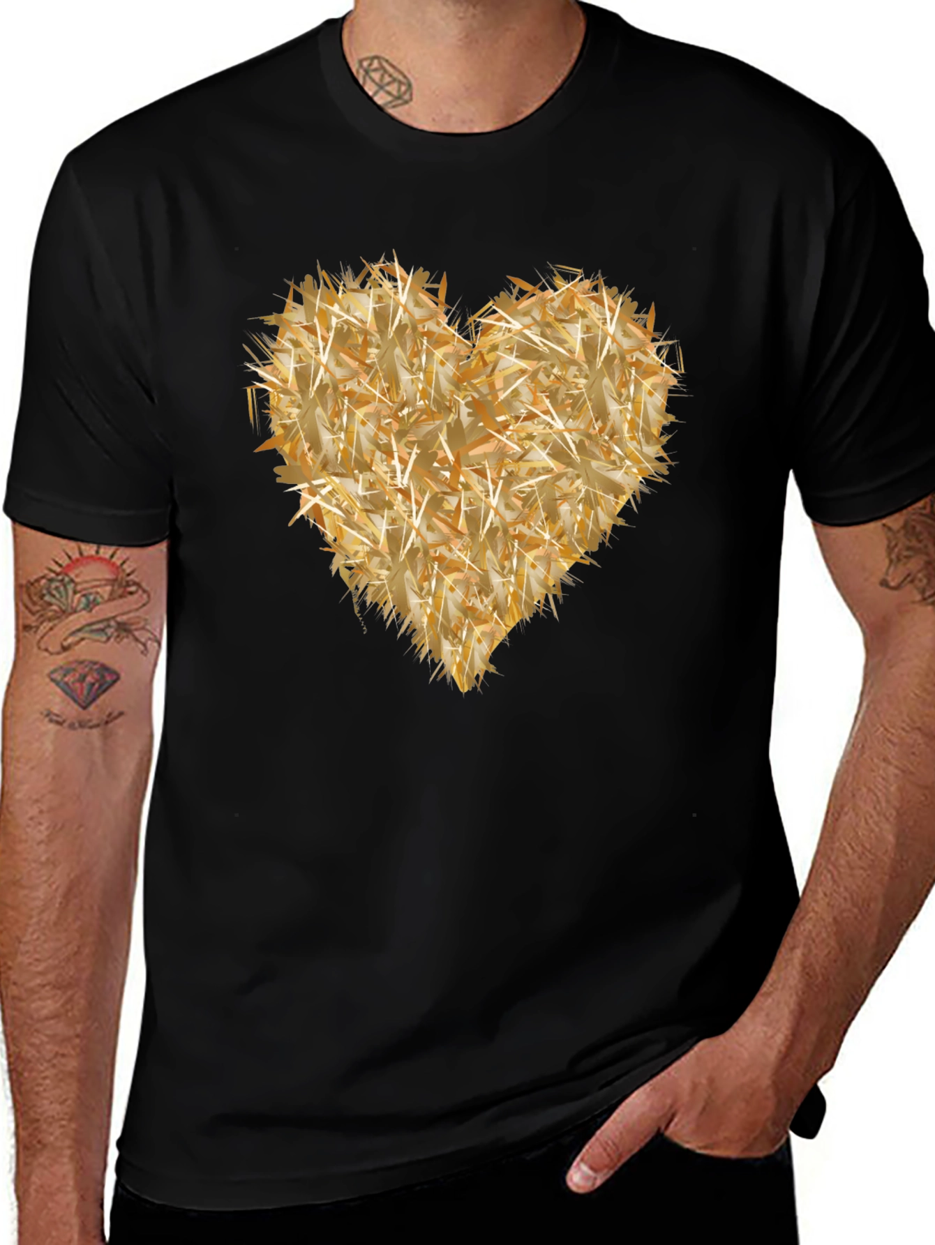 Variant 25 of Heart of Gold Graphic Tee - Unique Design, Soft Cotton Blend