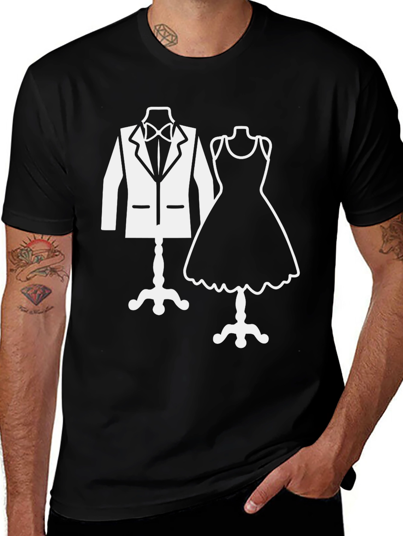 Variant 17 of Groom & Bride Mannequin T-Shirt