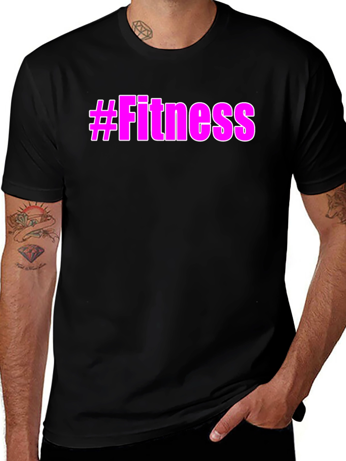 Variant 30 of #Fitness Graphic Tee - Trendy Workout Shirt