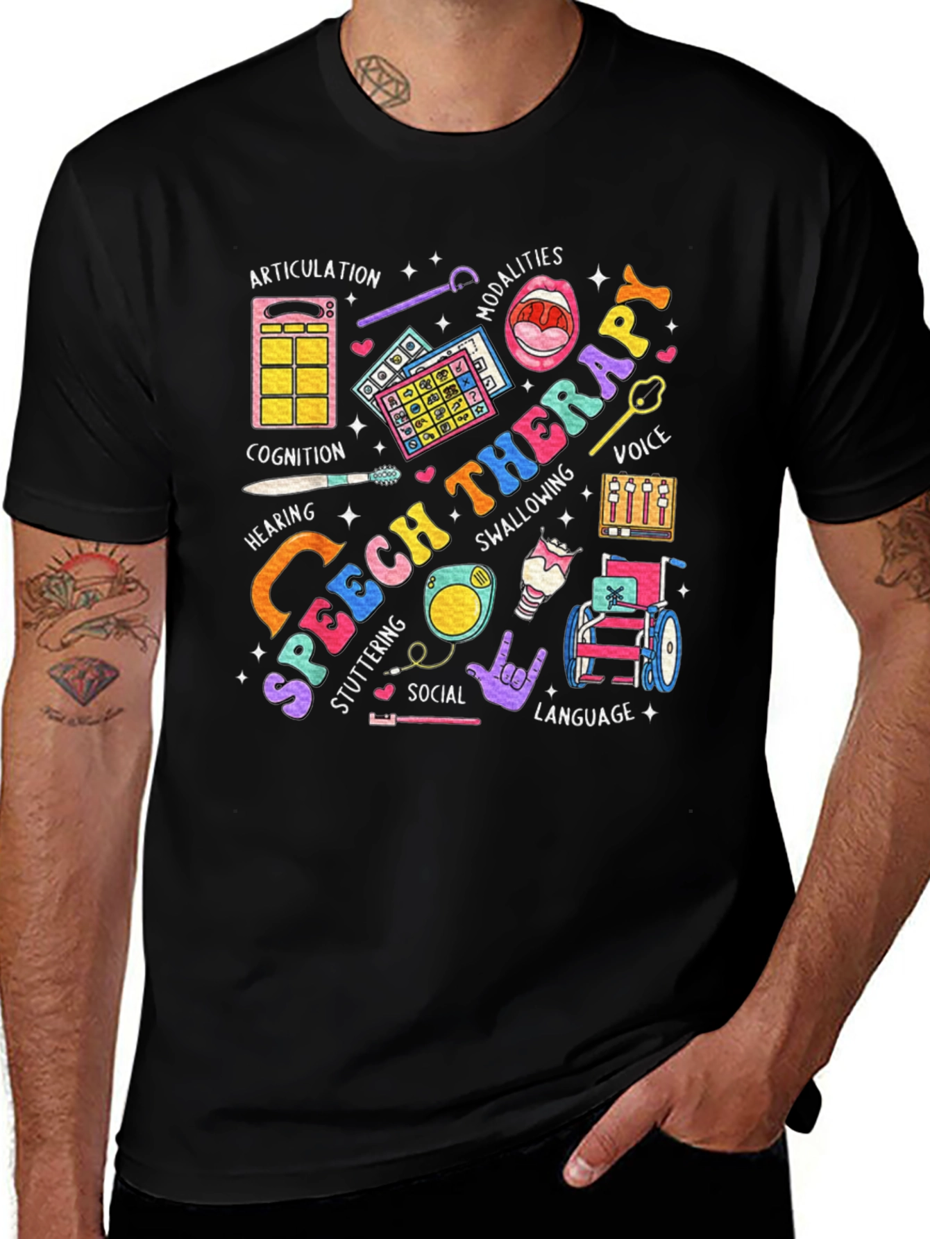 Variant 19 of Speech Therapy T-Shirt - Colorful Design