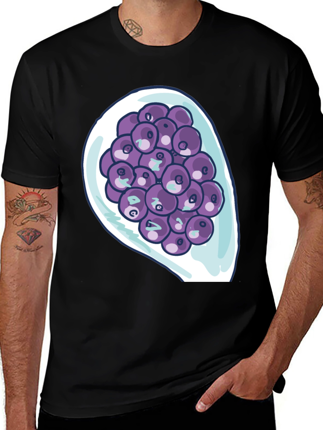 Variant 7 of Blueberry Bowl Graphic Tee - Soft Cotton Comfort