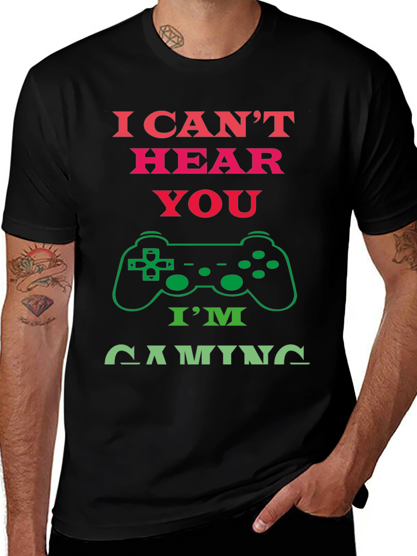 Variant 17 of I Can't Hear You I'm Gaming Black T-Shirt