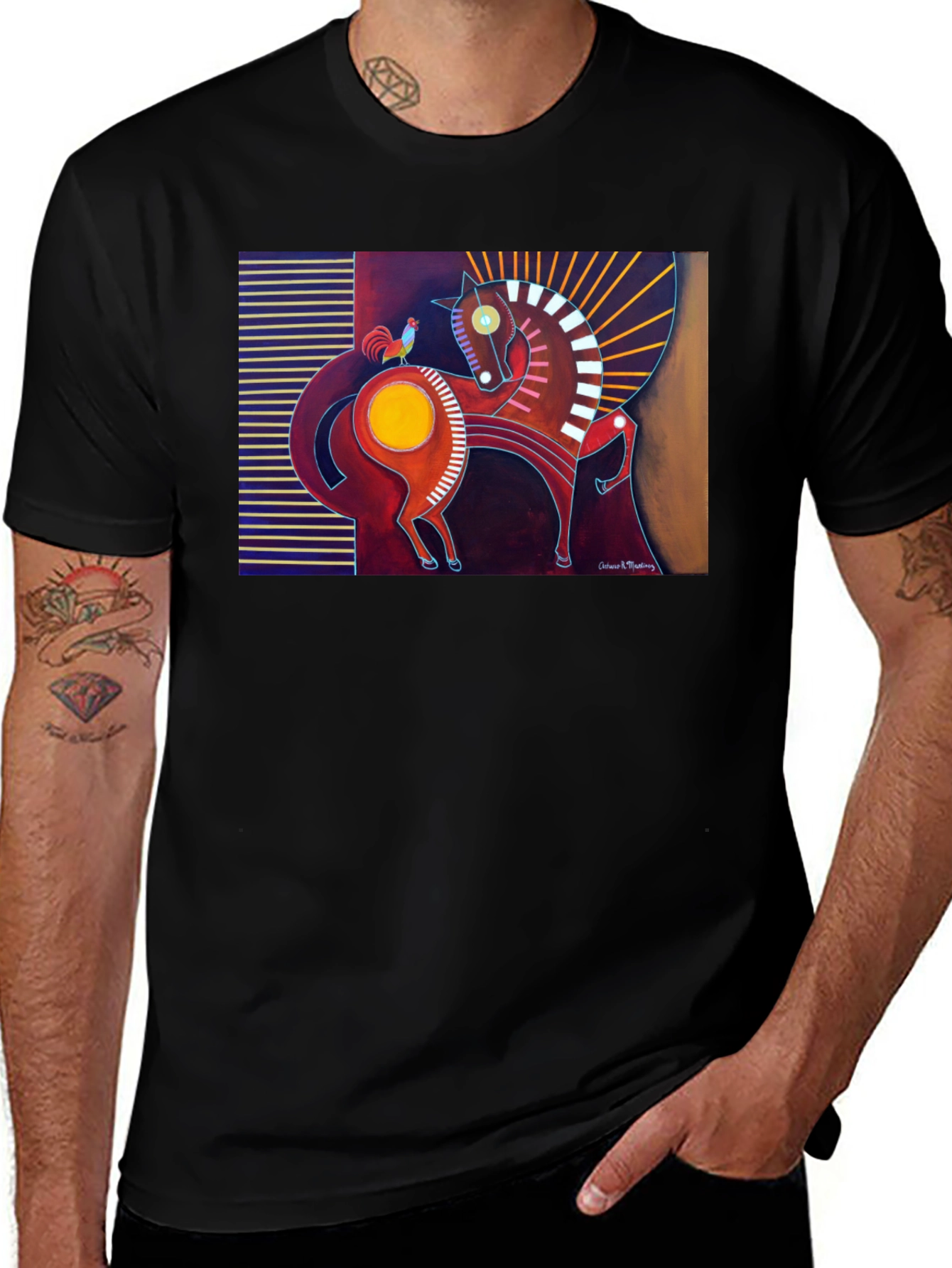 Variant 29 of Abstract Horse Graphic Tee - Unique Art Design T-Shirt