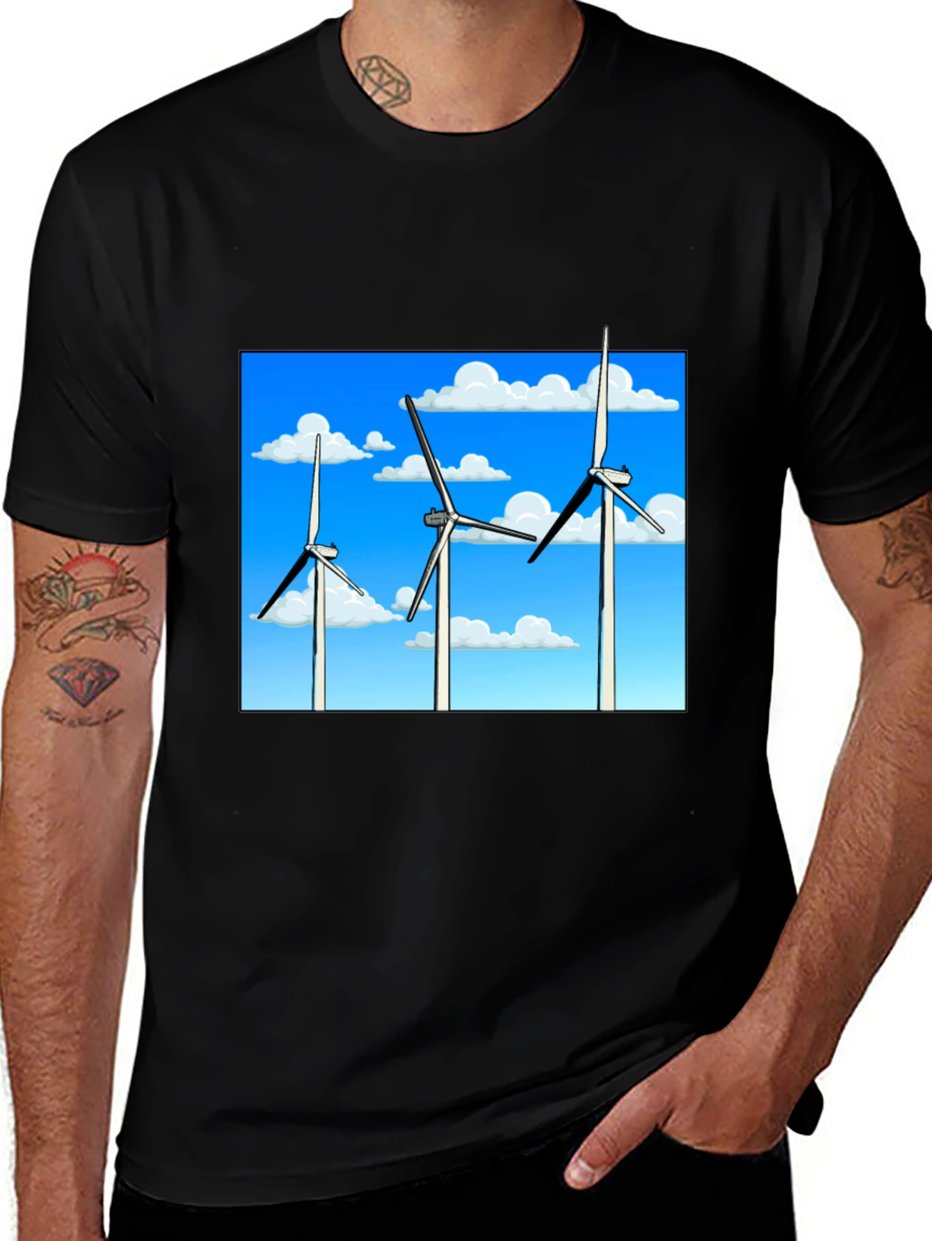 Variant 21 of Wind Turbine Graphic Tee - Sustainable Energy Shirt