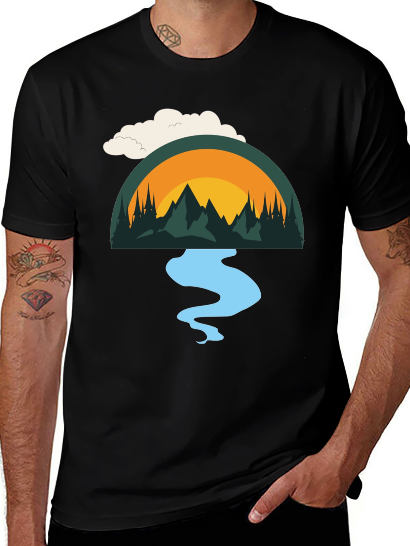 Variant 18 of Nature Scene Graphic T-Shirt