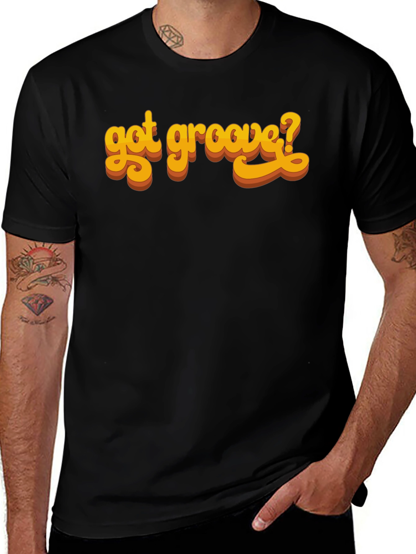 Variant 18 of Got Groove Retro Style Black T-Shirt