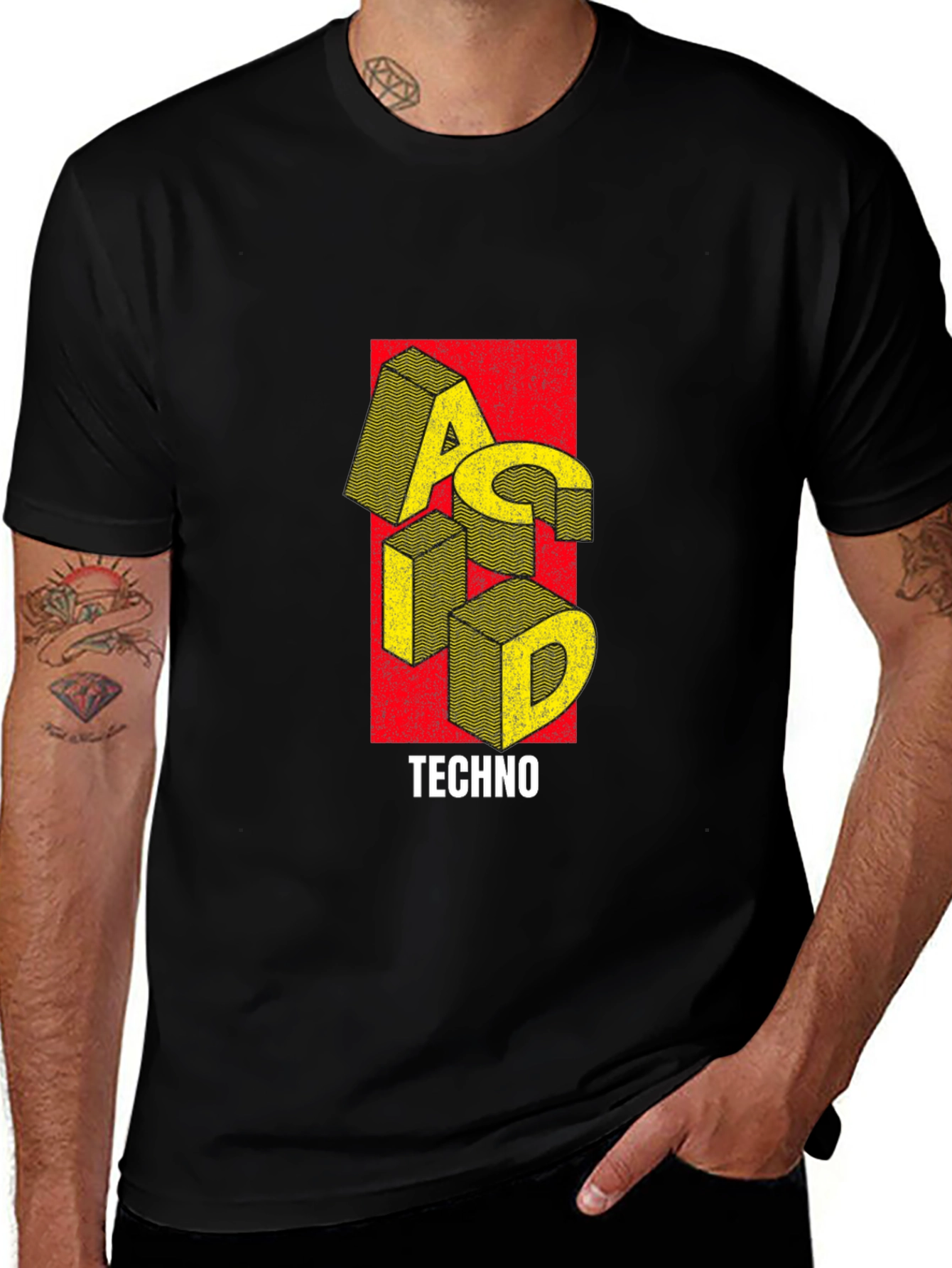 Variant 22 of Acid Techno Graphic T-Shirt - Bold Music Tee