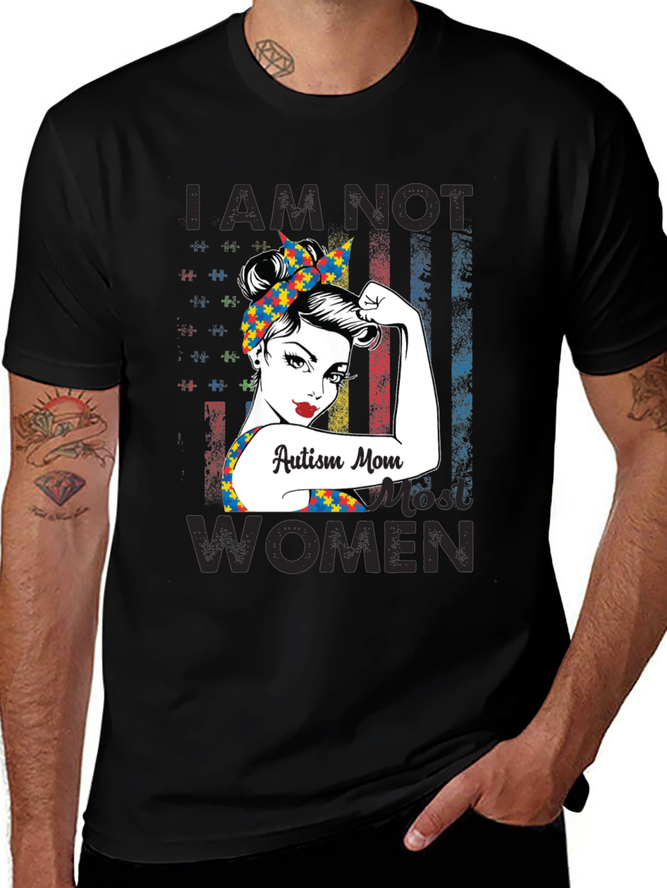 Variant 4 of Autism Mom Graphic T-Shirt