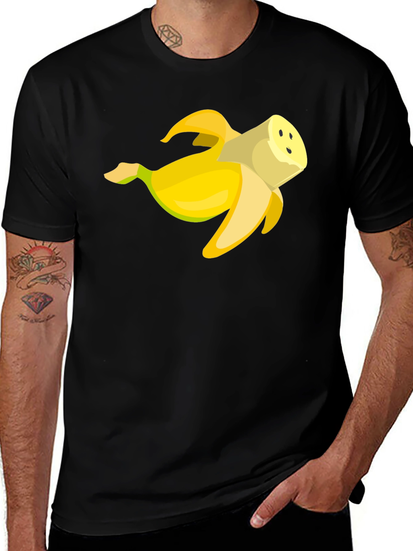 Variant 5 of Banana Graphic Black T-Shirt - Fun & Unique