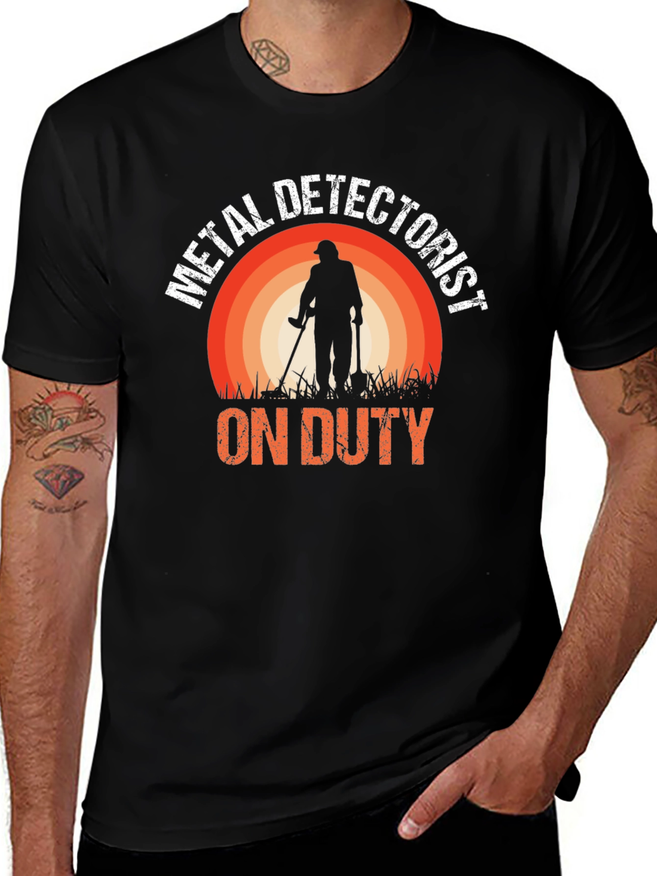 Variant 15 of Metal Detectorist On Duty T-Shirt - Black