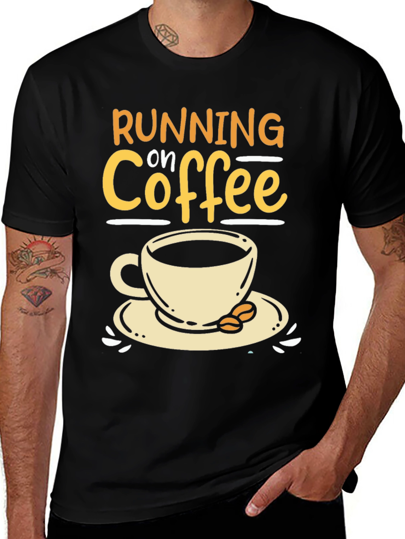 Variant 14 of Running on Coffee Graphic Tee