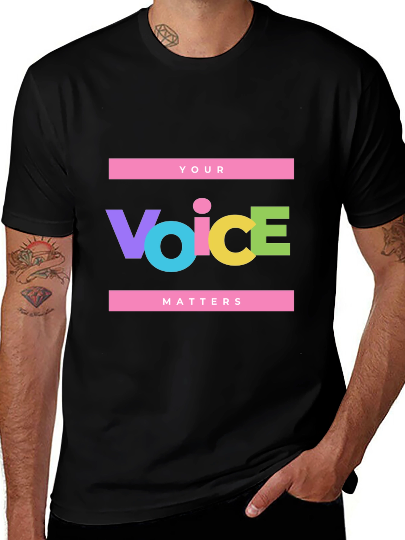 Variant 23 of Your Voice Matters Graphic Tee - Black