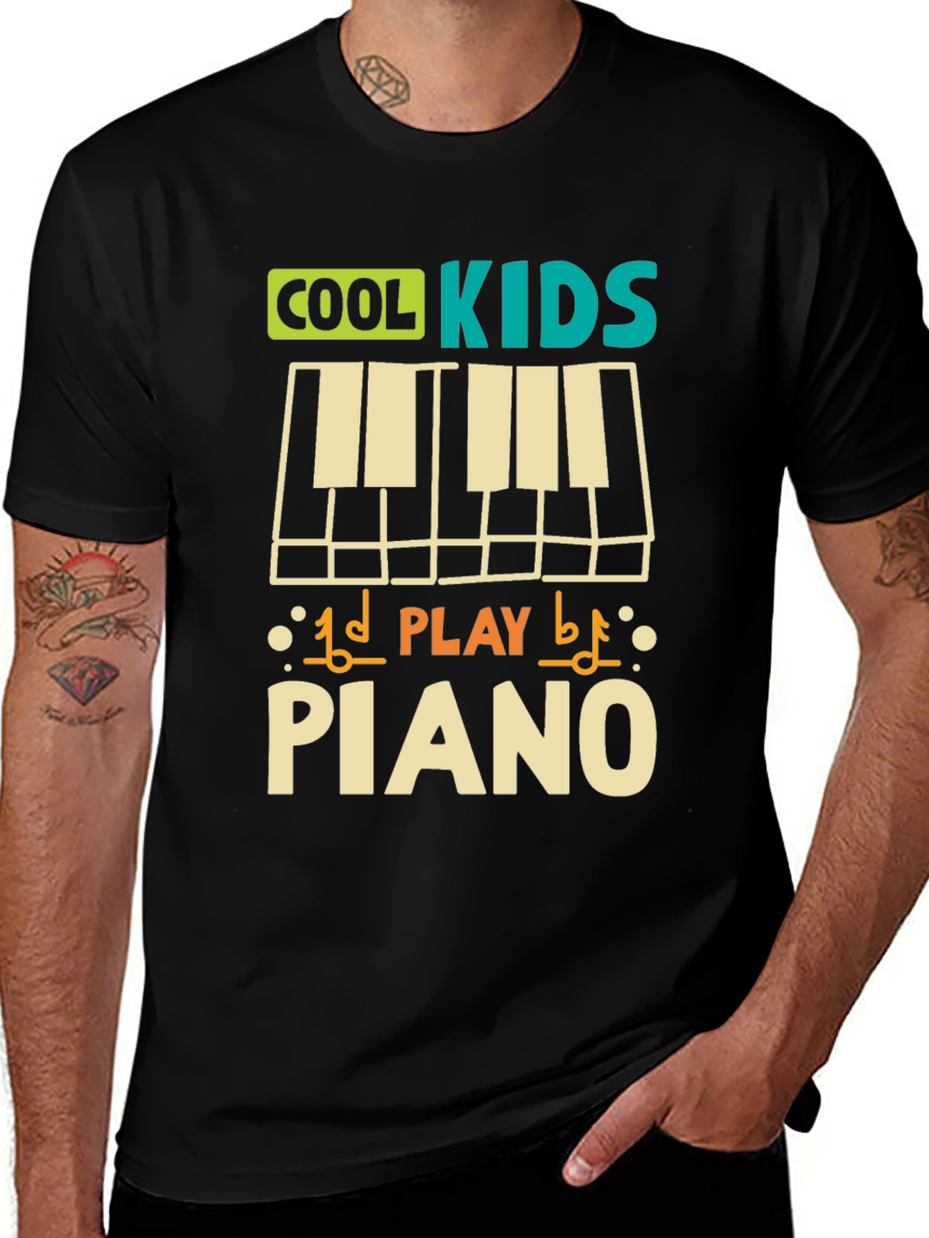 Variant 9 of Cool Kids Play Piano T-Shirt