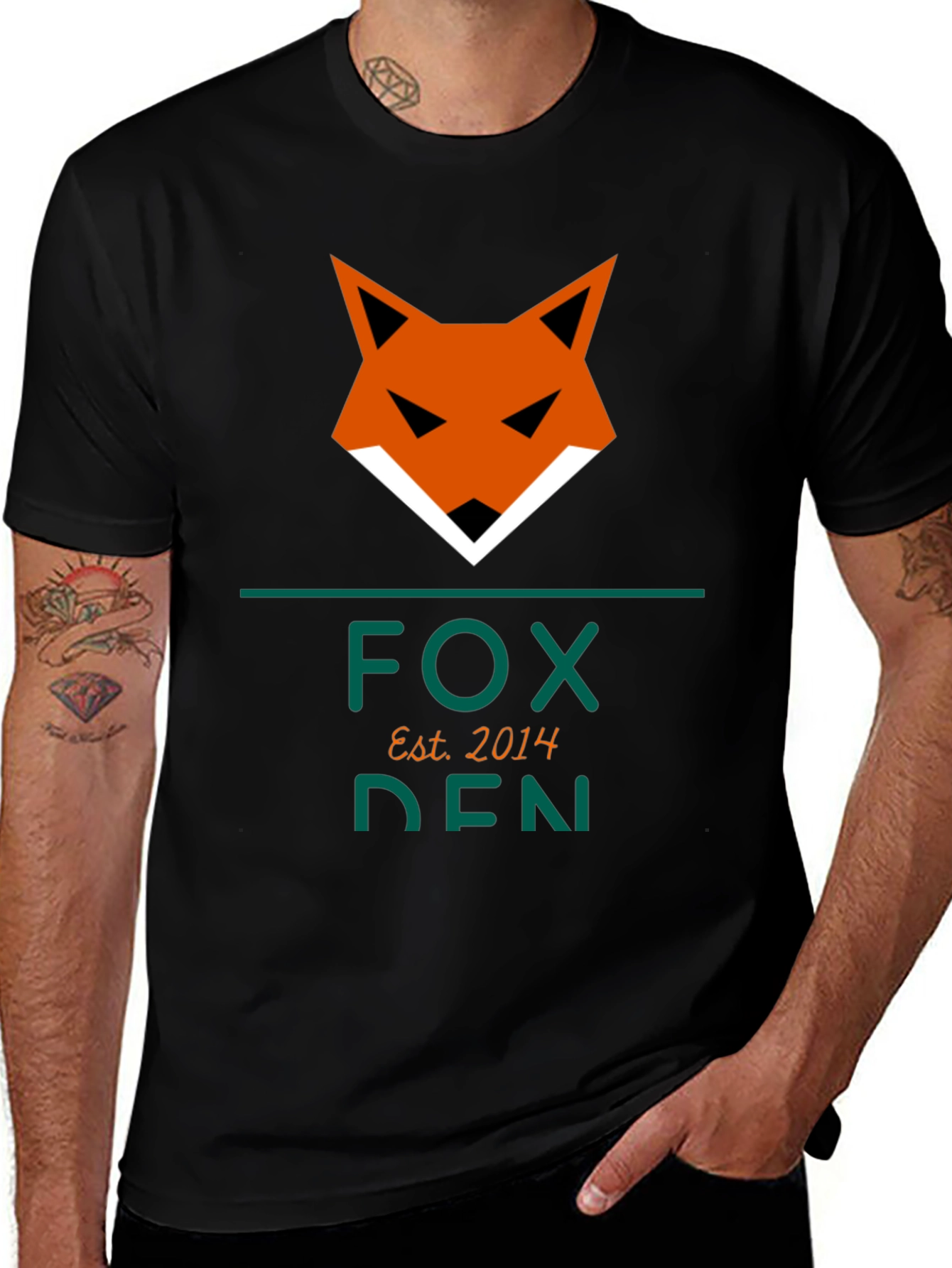 Variant 14 of Fox Den Est. 2014 Graphic Tee - Black