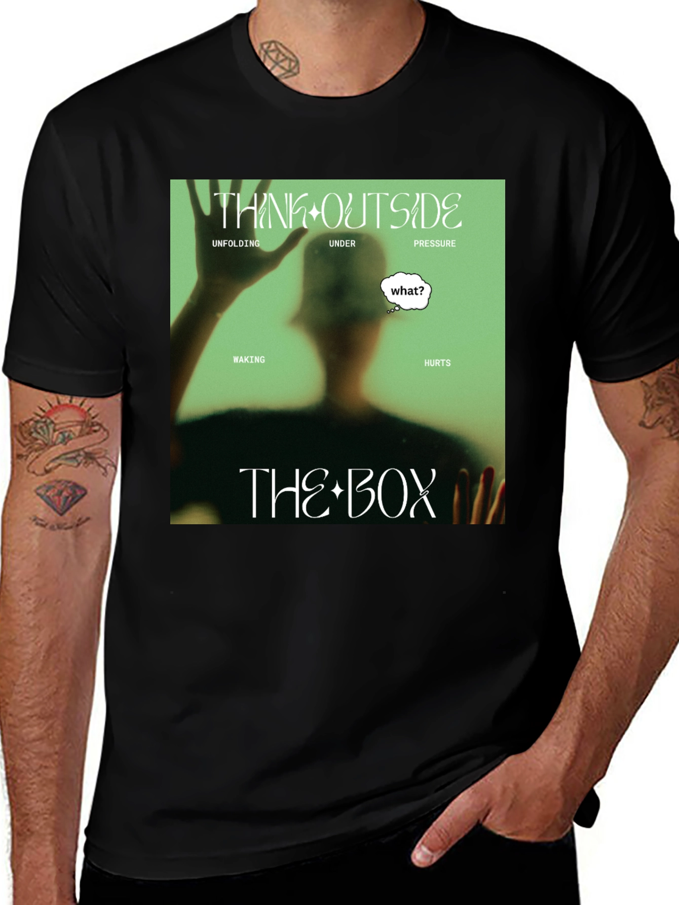 Variant 28 of Think Outside the Box Black T-Shirt