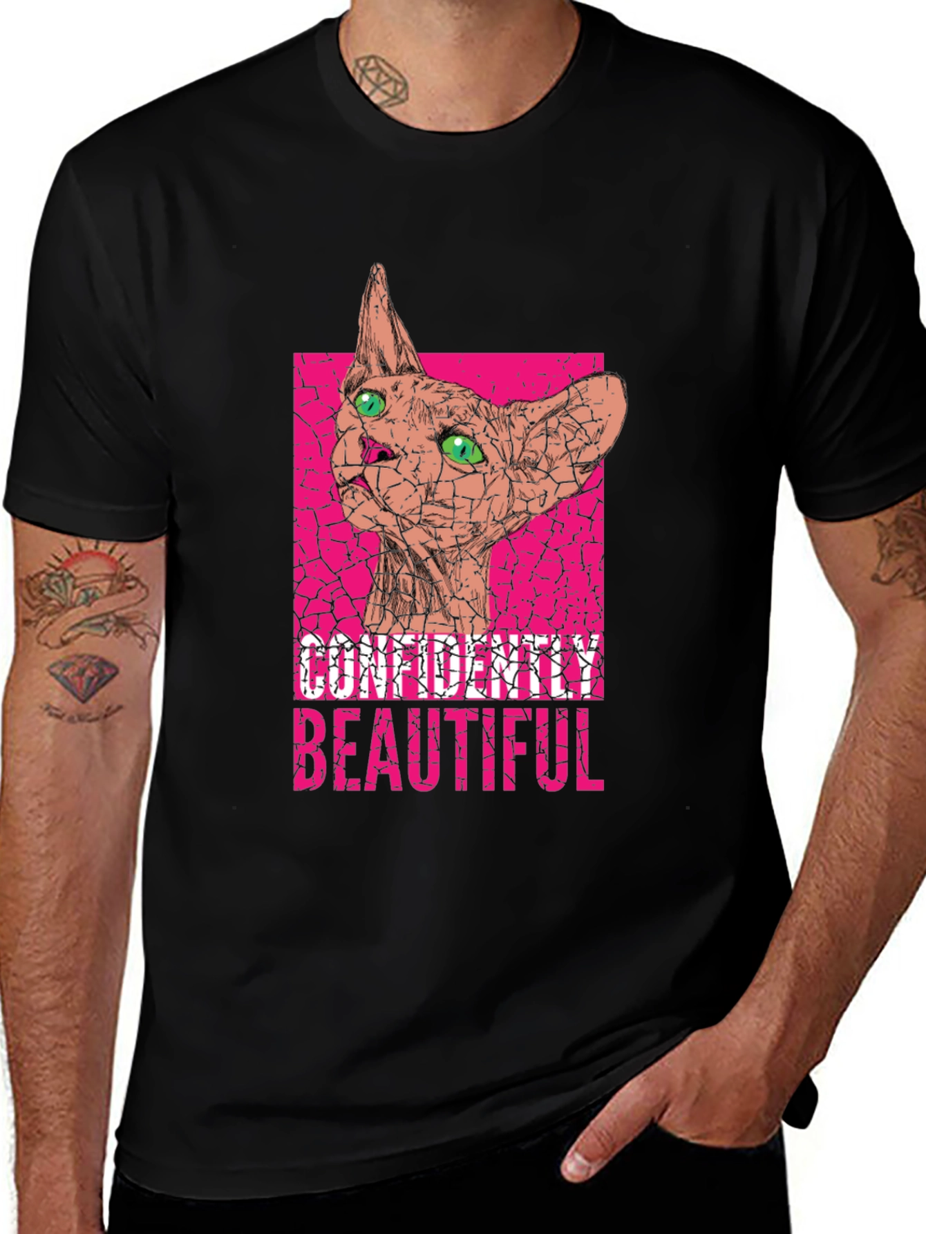 Variant 26 of Confidently Beautiful Cat T-Shirt - Unique Graphic Tee