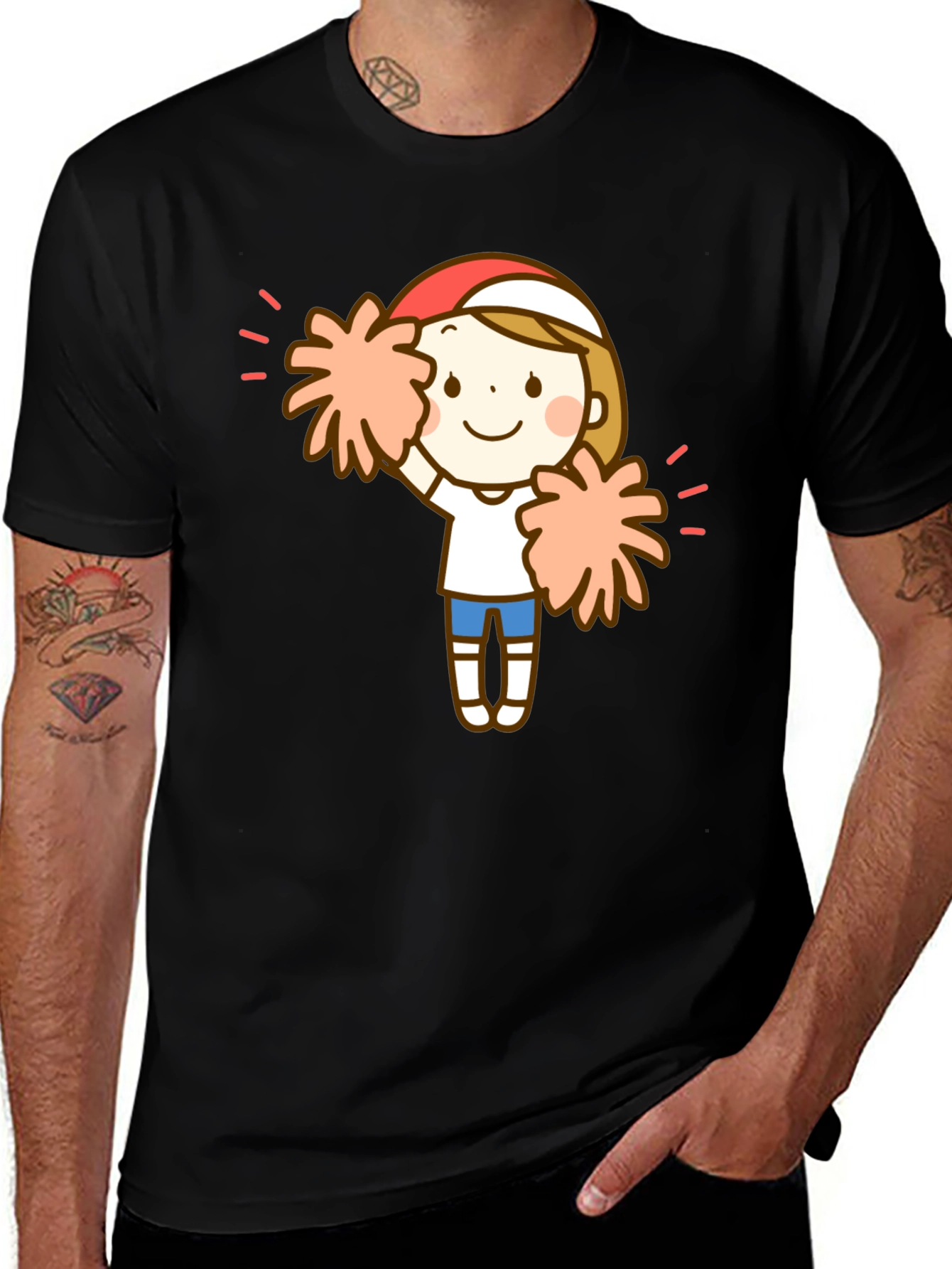 Variant 3 of Cheerleader Graphic Black T-Shirt
