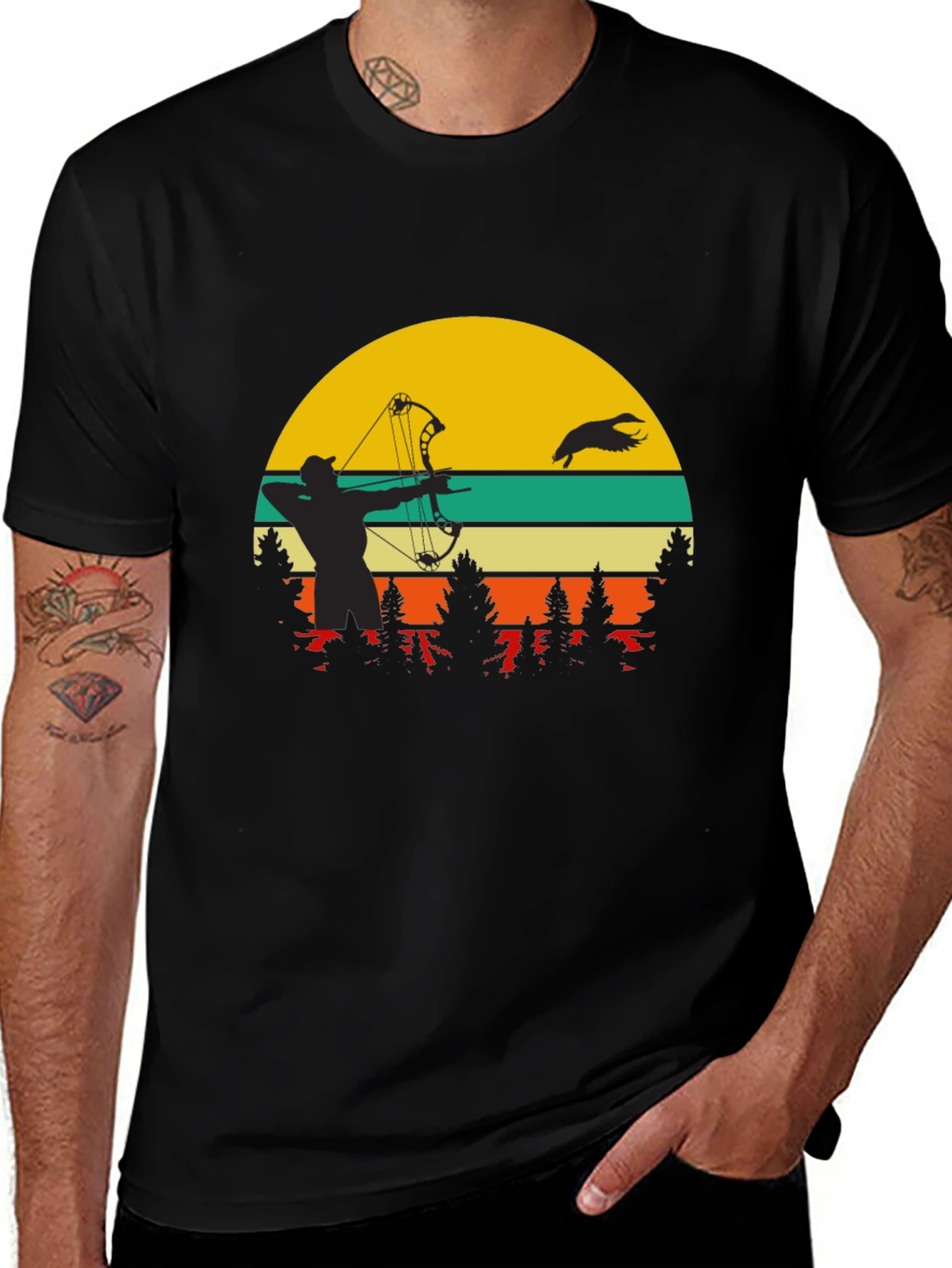 Variant 11 of Archery Hunter Sunset Graphic Tee