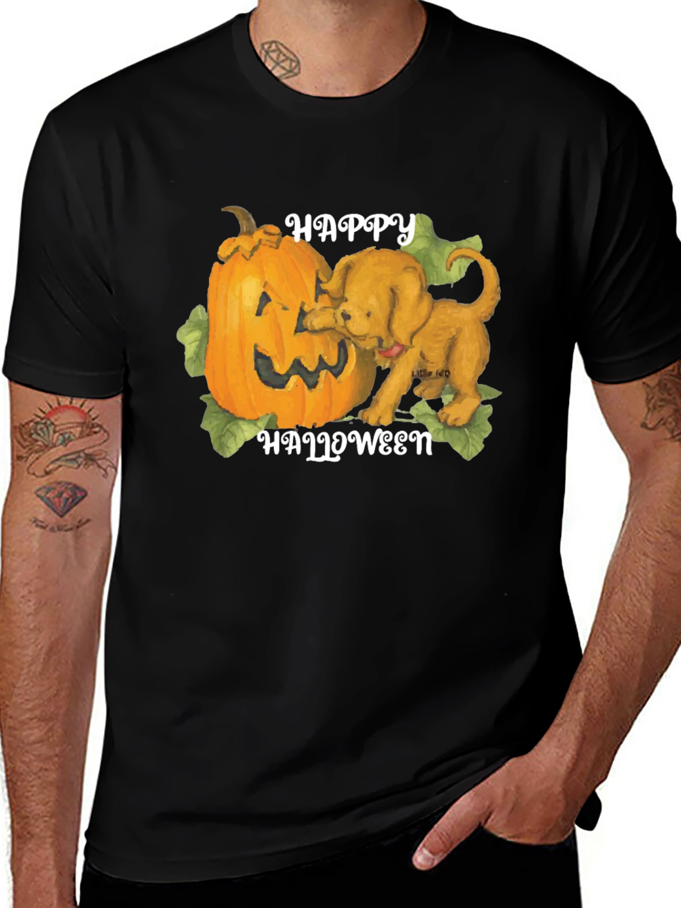 Variant 15 of Halloween Dog & Pumpkin Graphic T-Shirt