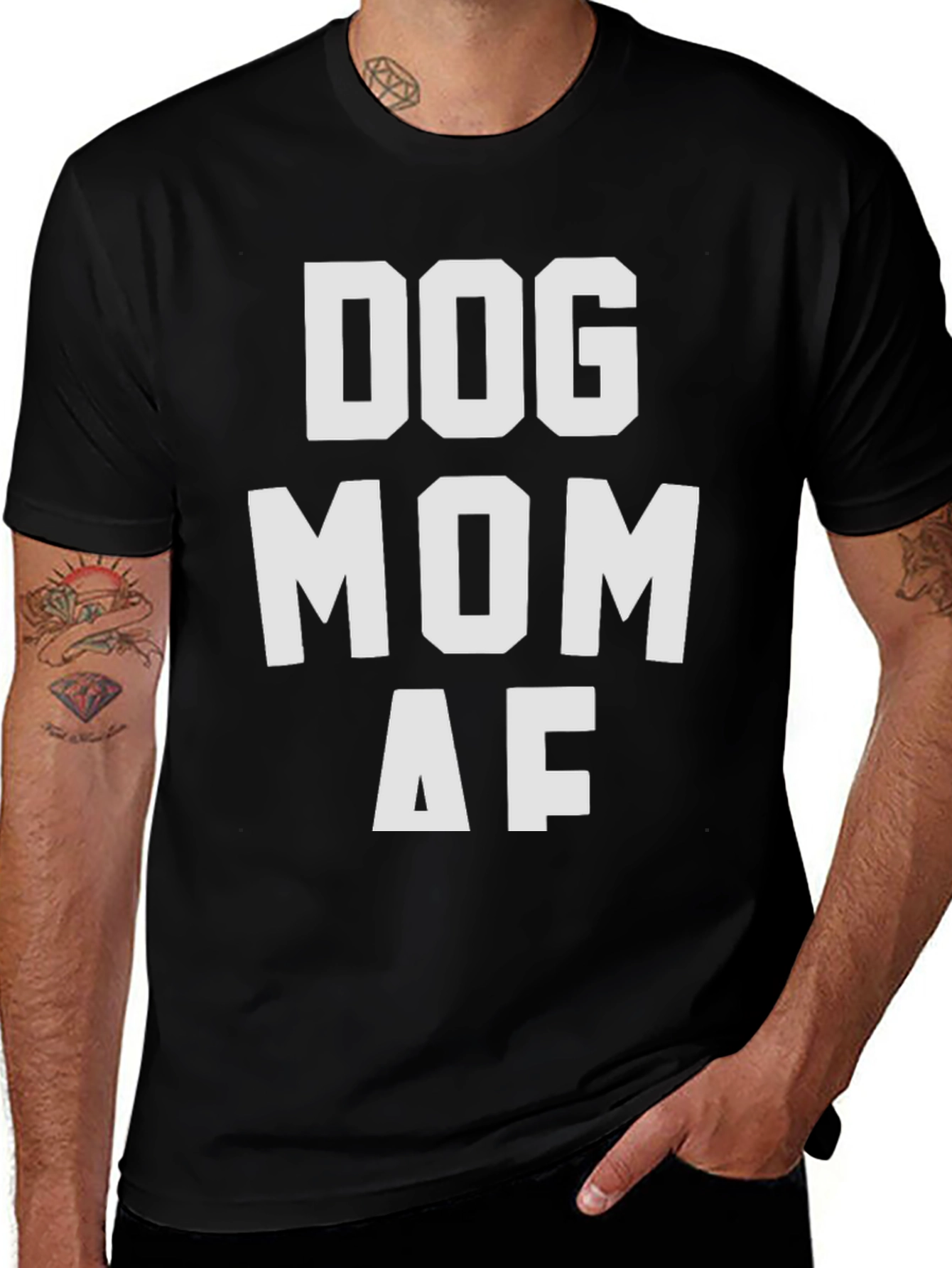 Variant 17 of Dog Mom AF Graphic T-Shirt - Black