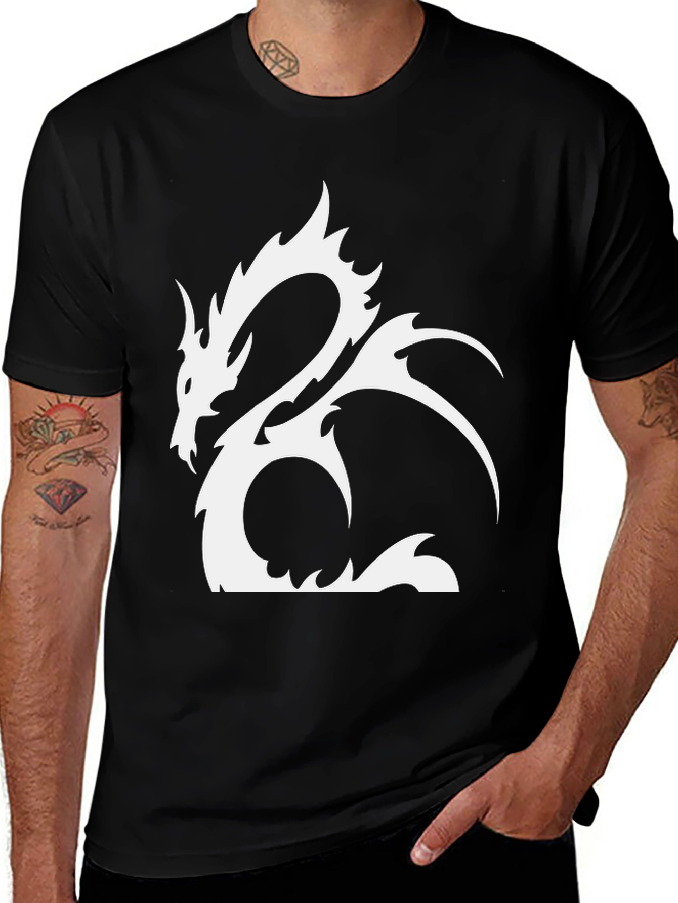 Black Dragon Graphic Black Tee - Stylish & Unique main image
