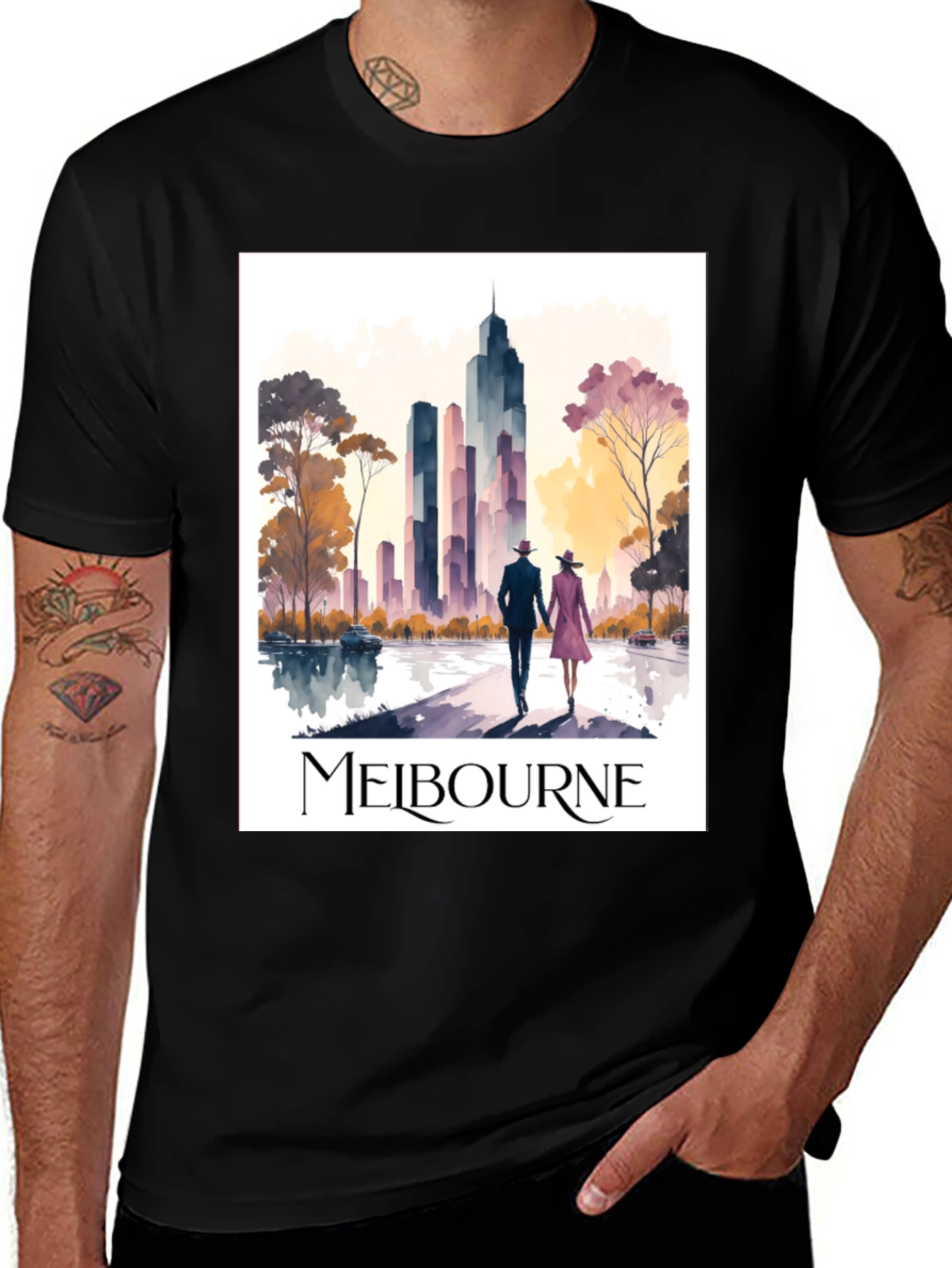 Melbourne Skyline T-Shirt: Stylish Cityscape Tee