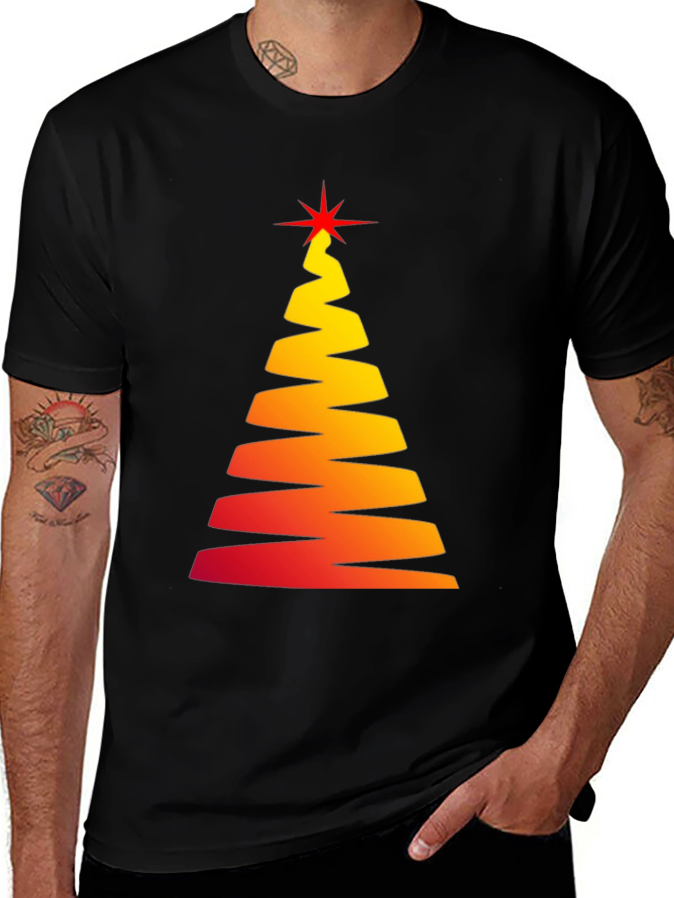 Abstract Christmas Tree Graphic Tee