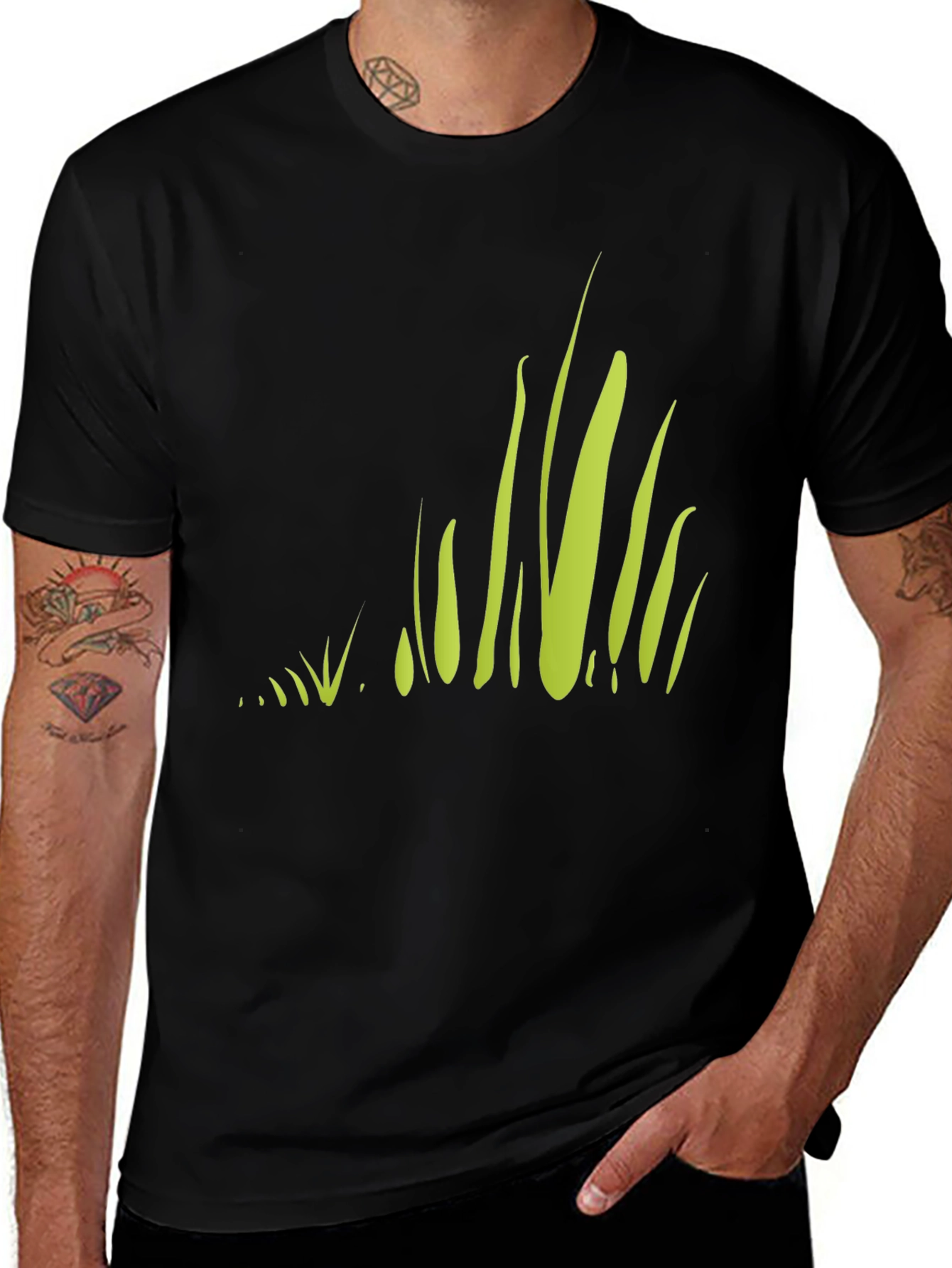 Grass Graphic Black Tee