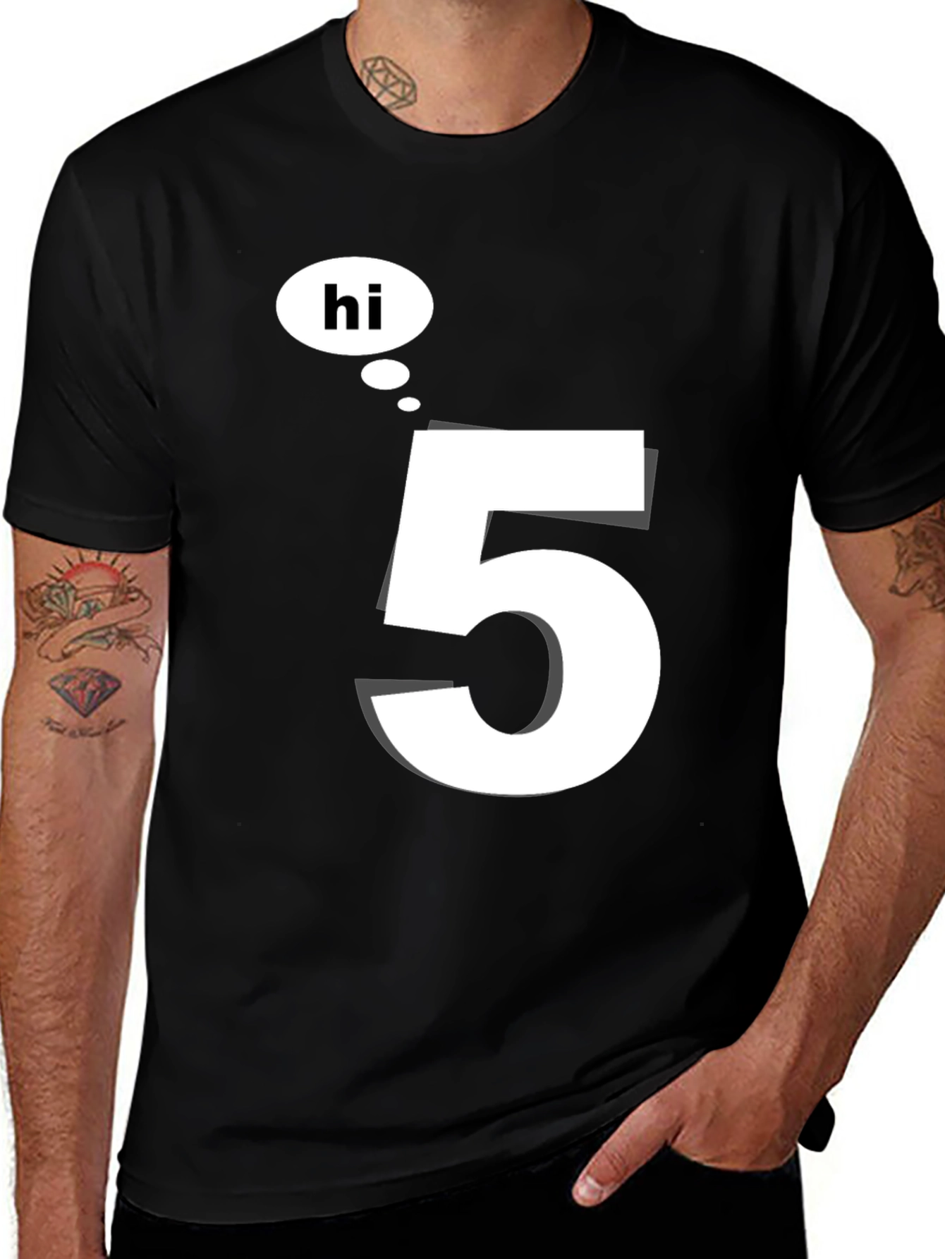 Variant 3 of Hi 5 Black T-Shirt - Casual Wear